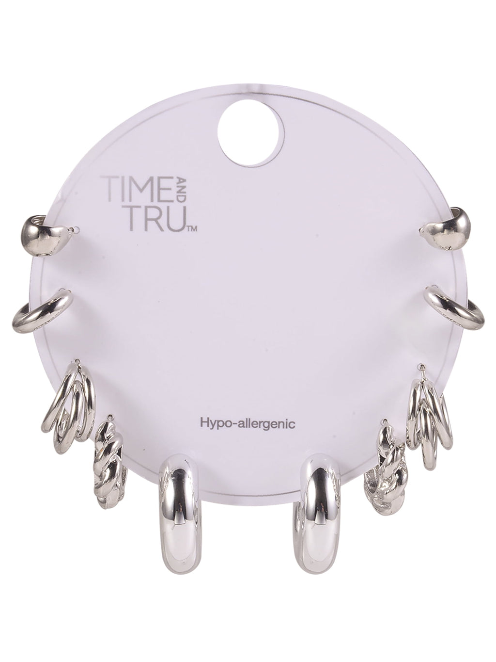 Adult Female -Tone 5 Pair Twisted Triple Hoop Stacker Earring Set