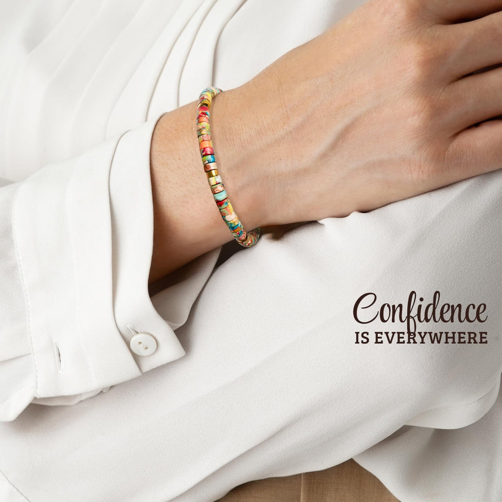Inspirational Gifts Bracelets for Women - Healing Stone Bracelets - Cheer Up Appreciation for Teachers Women Friends Sister Bestie Coworkers Employees