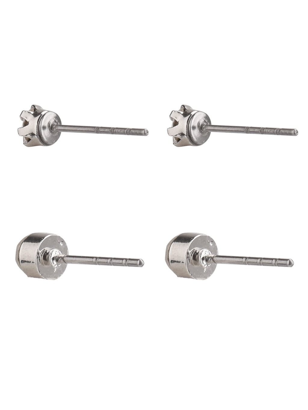 Adult Women's 9 Pair Tone Crystal Stud Metal Earrings Set