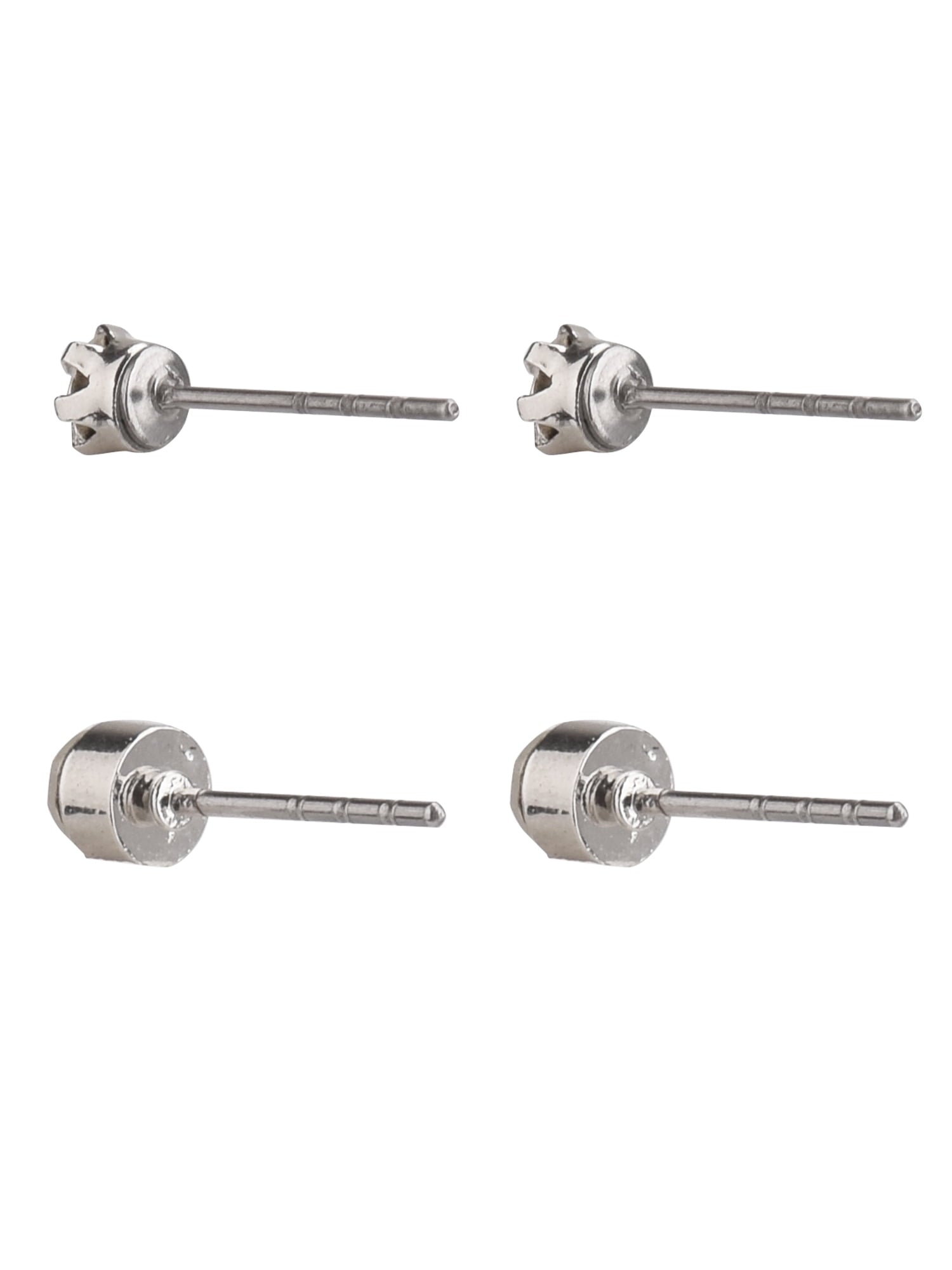 Adult Women's 9 Pair Tone Crystal Stud Metal Earrings Set