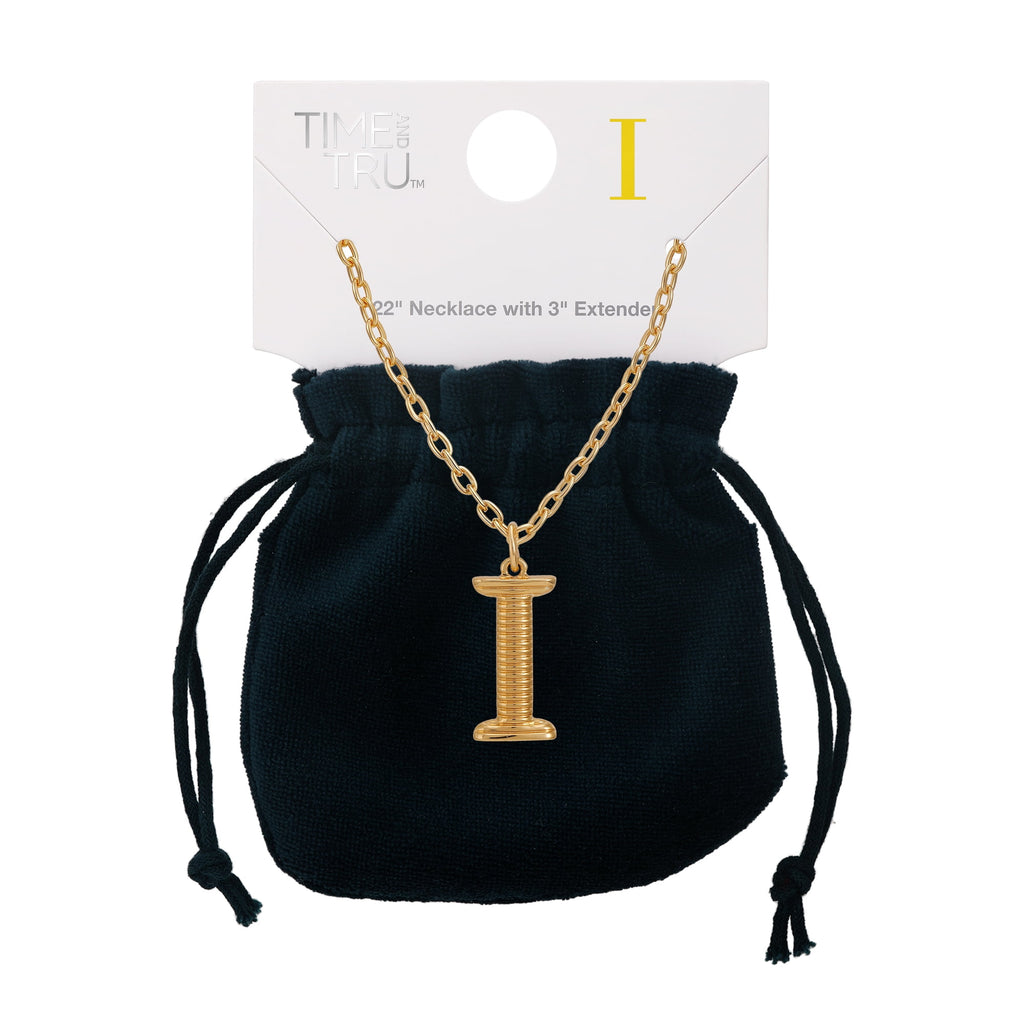 Women's Goldtone Initial E Necklace with Giftable Pouch