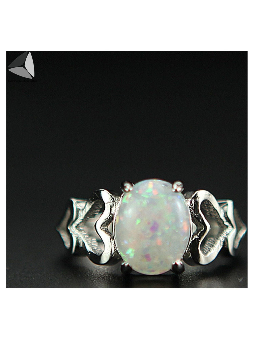 Created Oval White Opal Rings 925 Sterling Jewelry for Womens (Size 7)