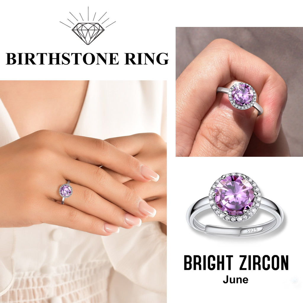 S925 Sterling Heart Rings for Women Sparkle Open Band Ring July Created Ruby Rings Size 6-12