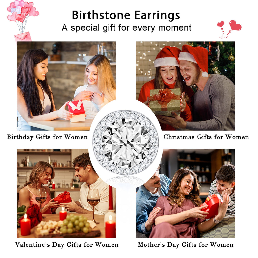 S925 Sterling Plated Heart Necklaces for Women Girls CZ April Pendant with Crystal Easter Basket Stuffers Jewelry Gifts Teen Her Adults Lady Girlfriend Kids