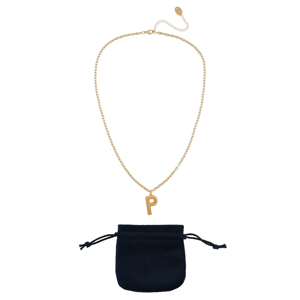 Women's Goldtone Initial E Necklace with Giftable Pouch
