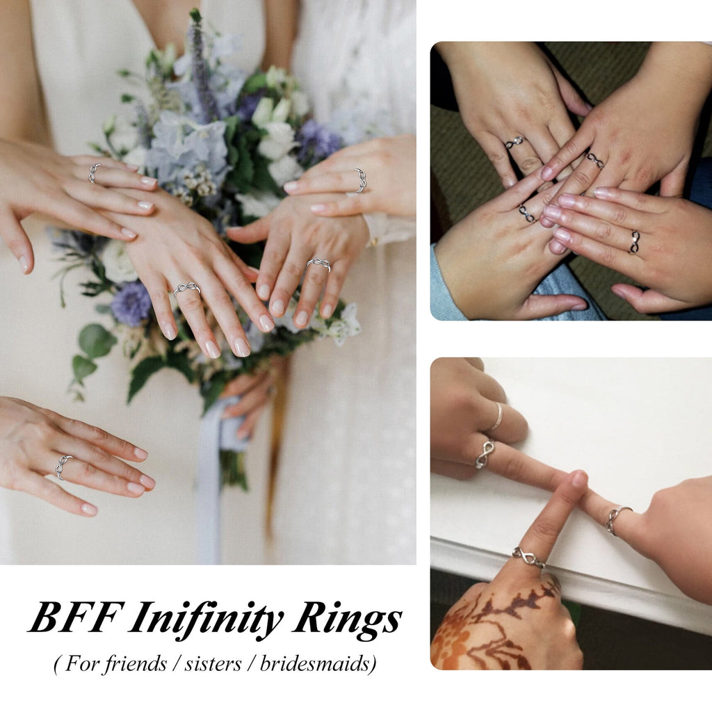 Created Diamond Engagement Rings for Women 925 Sterling Infinity Wedding Band Gifts Size 4-12