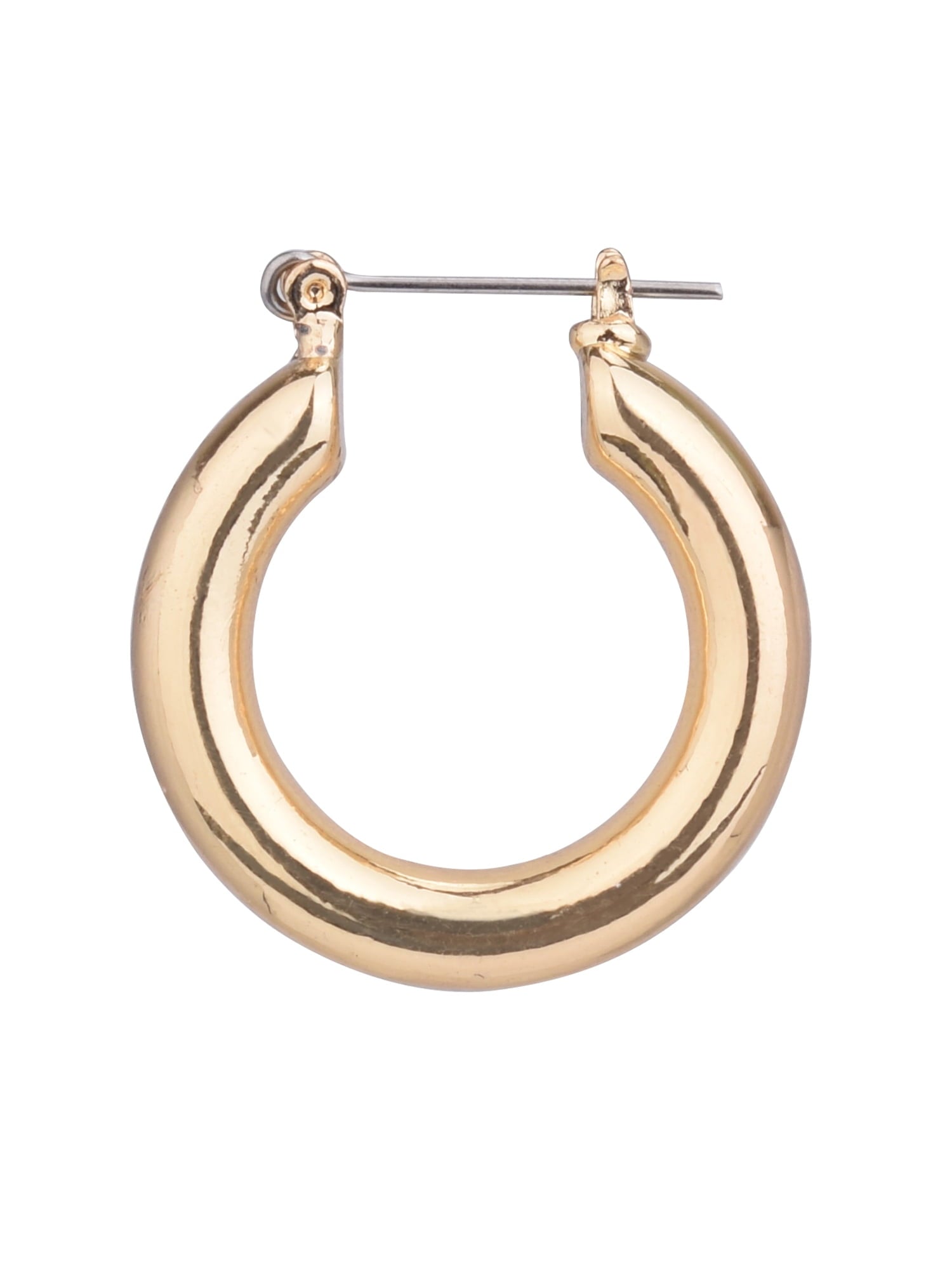 Adult Women's Tone Medium Wide Metal Hoop Earring