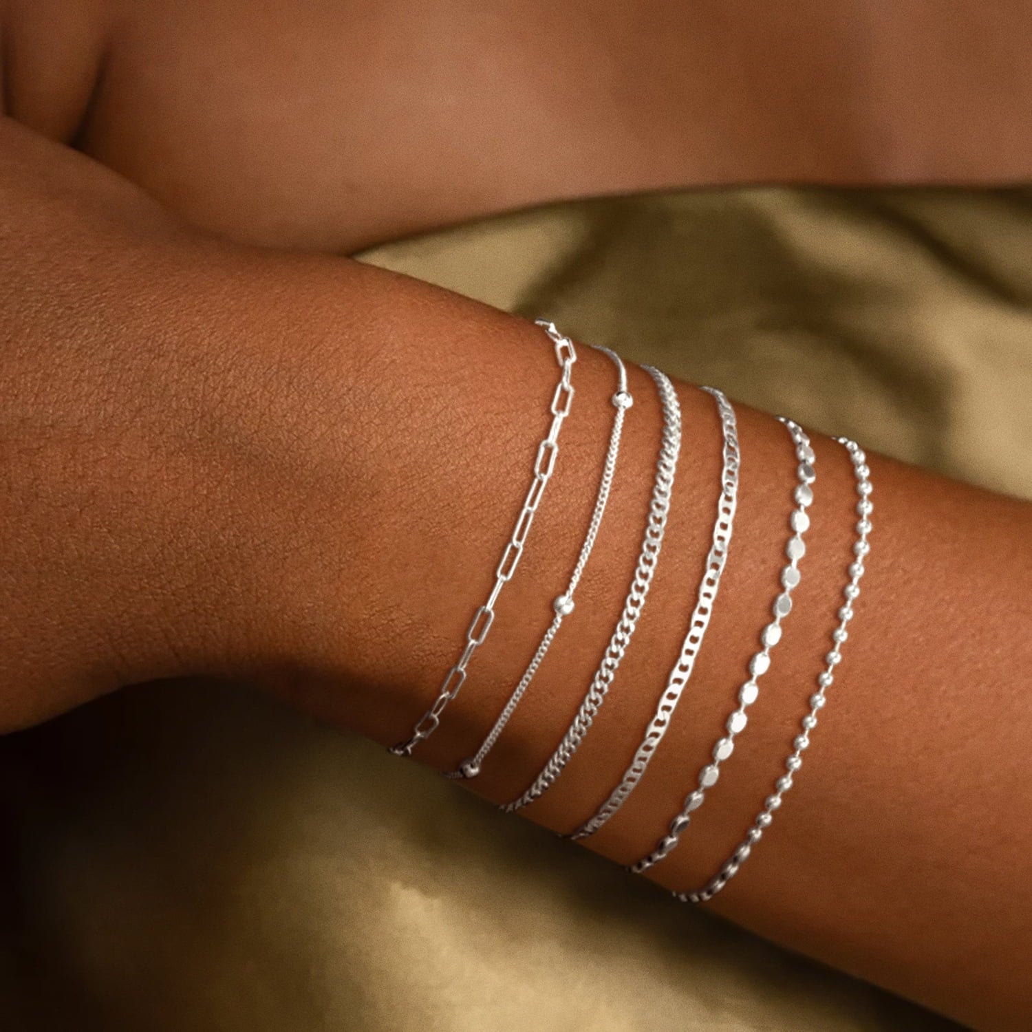 6PCS Bracelets for Women 14K Plated Dainty Layered Stacking Jewelry Set Gifts