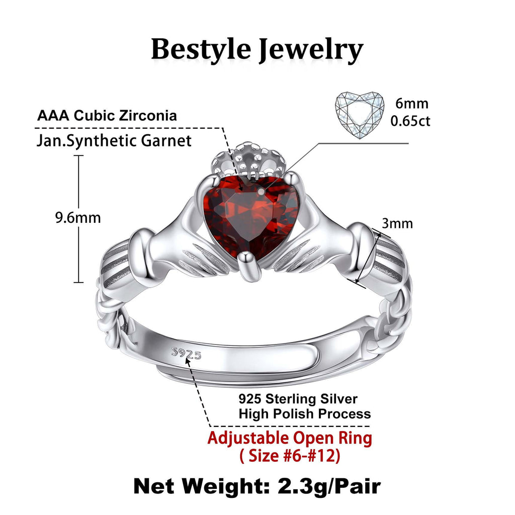 Infinity Celtic Knot Rings for Women 925 Sterling Heart Rings October Pink Tourmaline Rings for Mom Daughter Wife Girlfriend