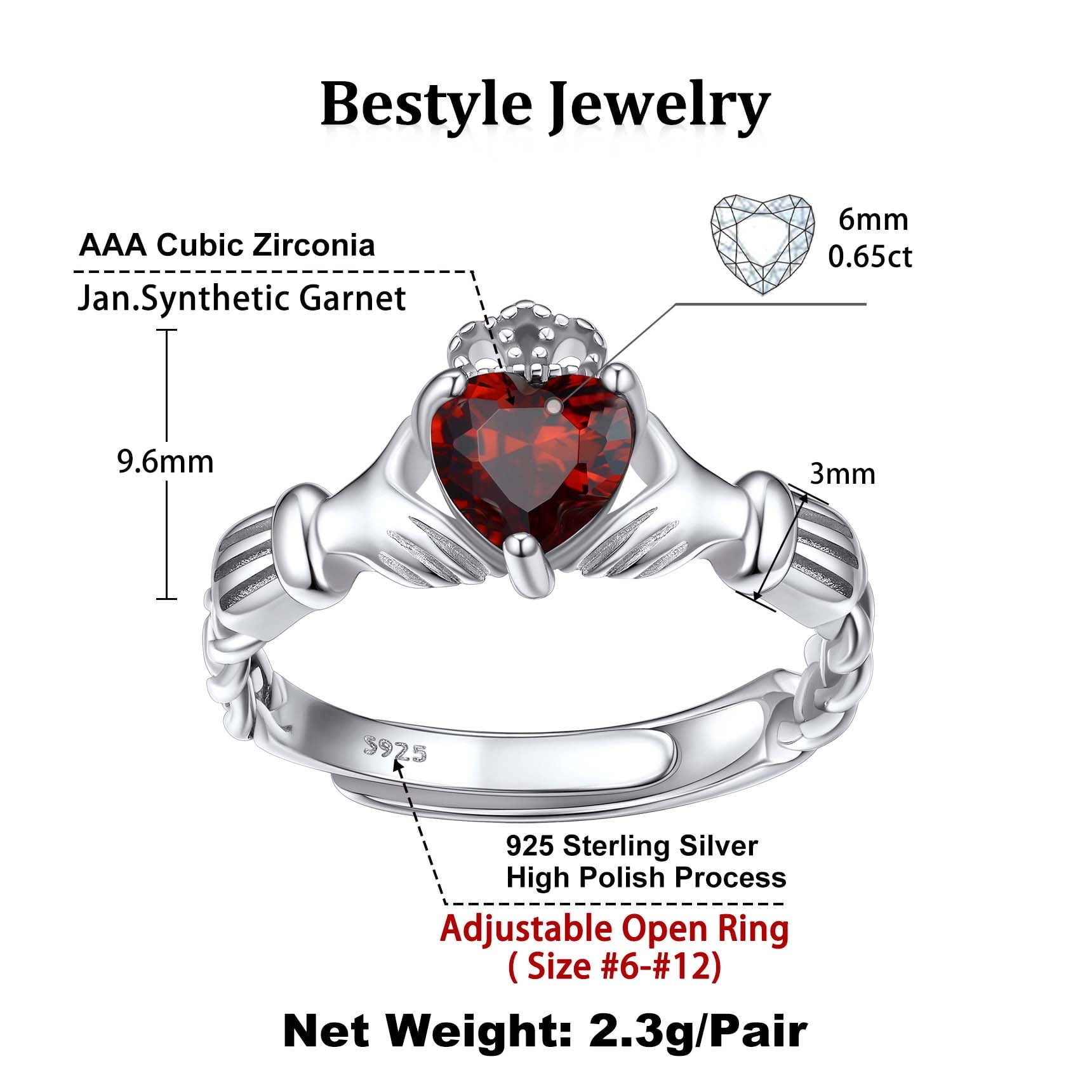 Infinity Celtic Knot Rings for Women 925 Sterling Heart Rings October Pink Tourmaline Rings for Mom Daughter Wife Girlfriend