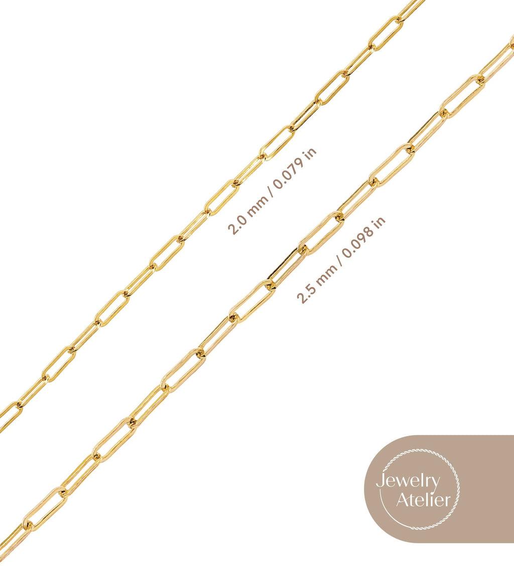Chain Necklace Collection - 14K Solid Yellow Filled Rope Chain Necklaces for Women and Men with Different Sizes (2.1mm, 2.7mm, or 3.8mm)