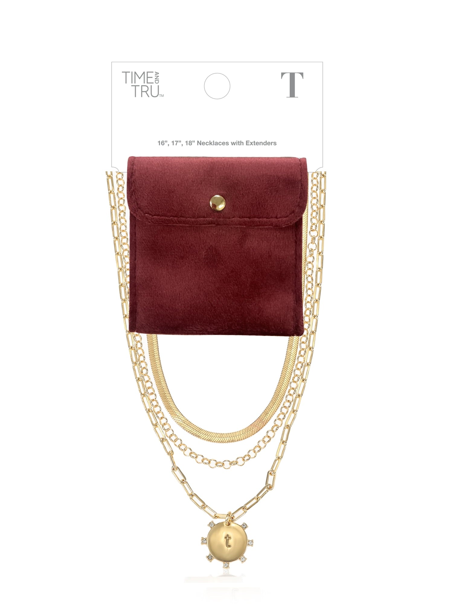Goldtone Necklace, 3 Piece, Initial J
