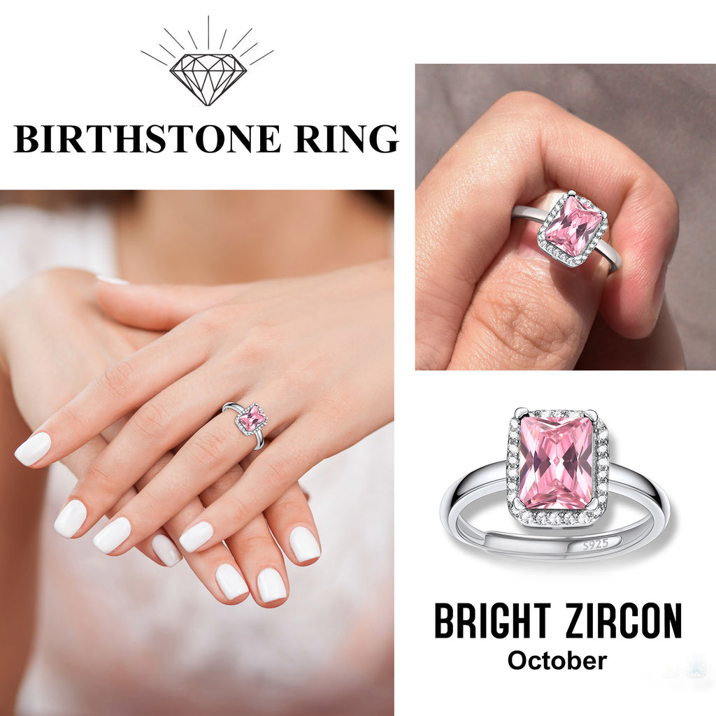 S925 Sterling Heart Rings for Women Sparkle Open Band Ring July Created Ruby Rings Size 6-12