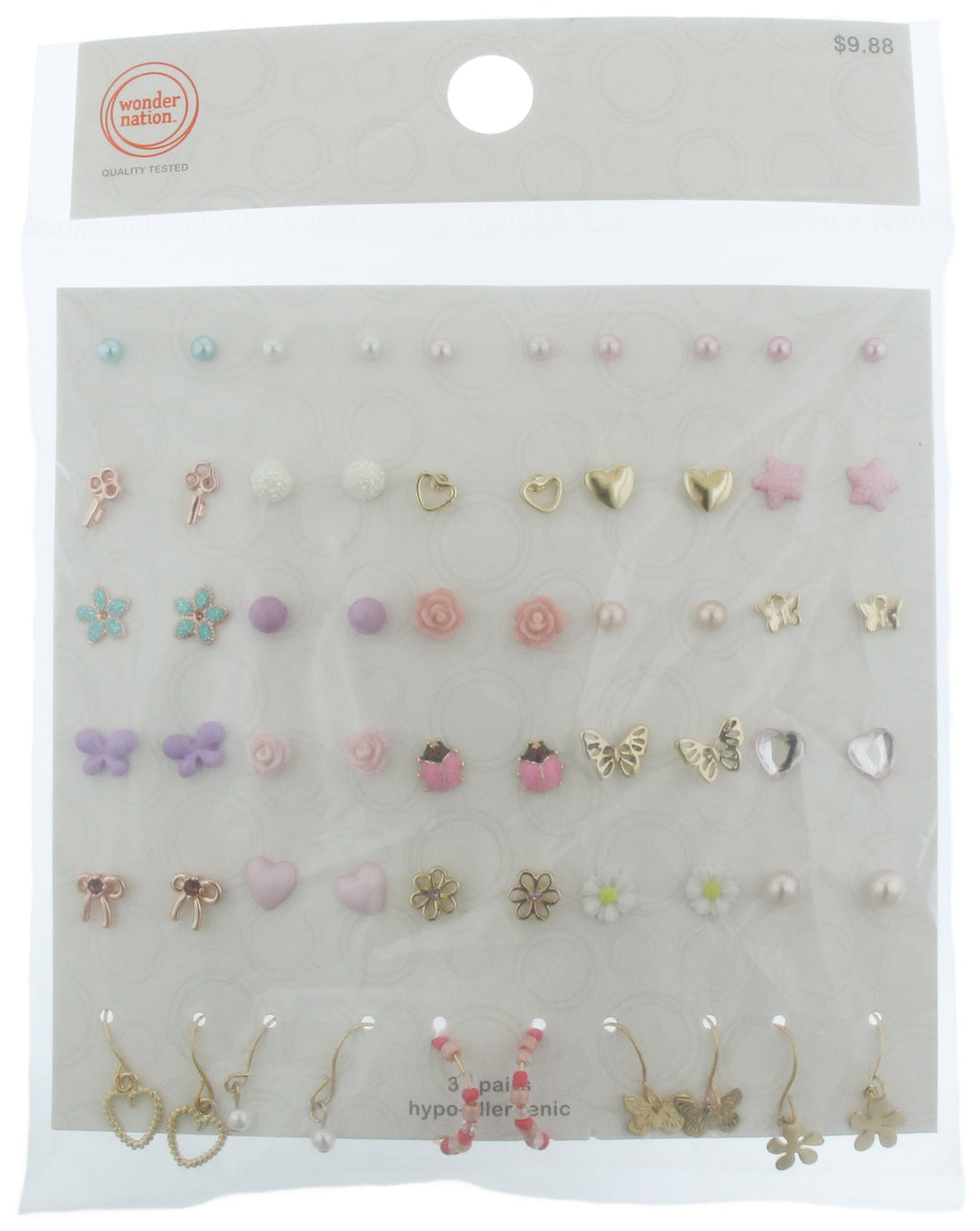 Kids Beaded Charm Earrings, 30 Count Multi-color