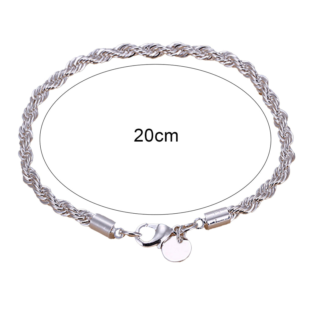 Women's 925 Sterling Bracelet Bangle Chain Banquet Jewelry