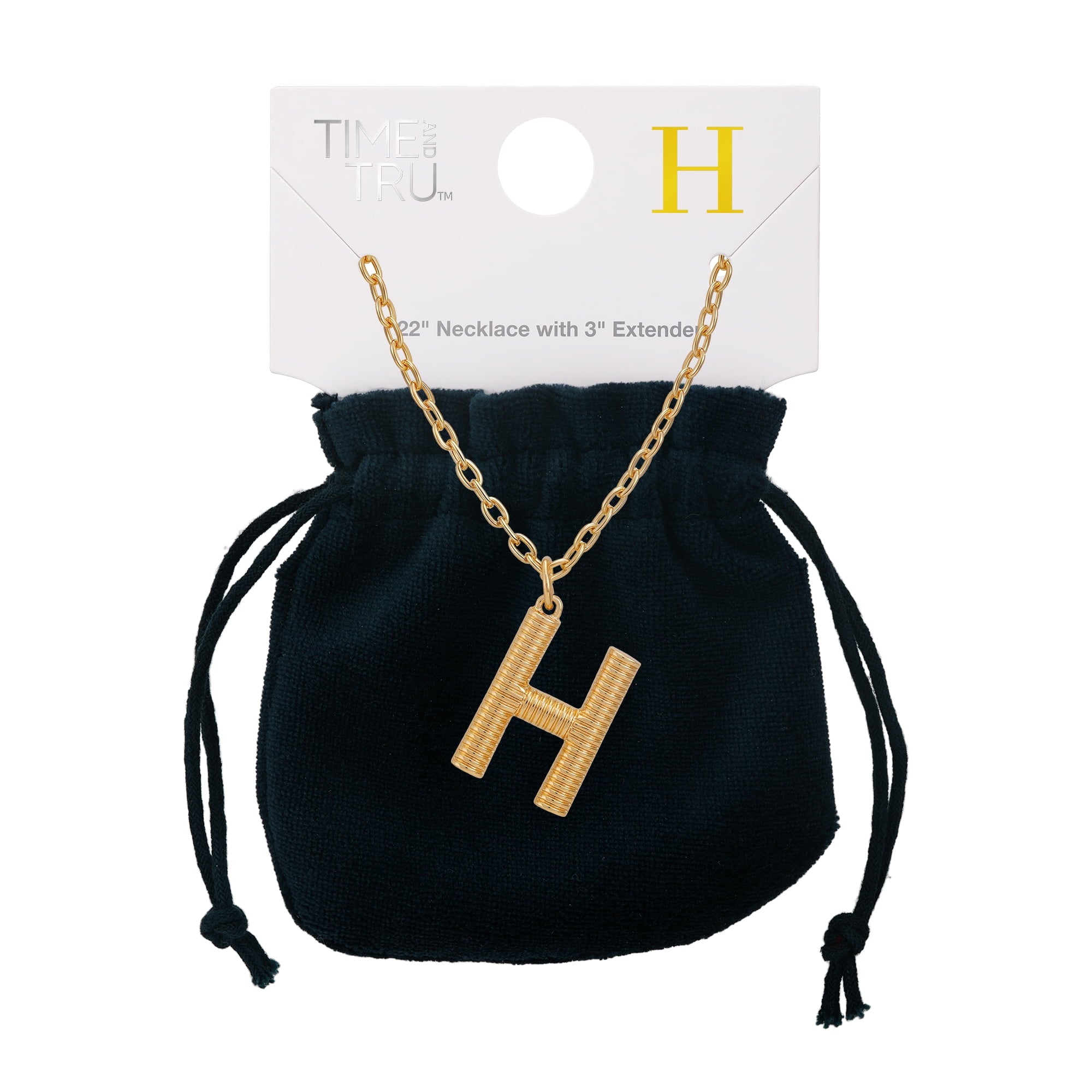 Women's Goldtone Initial E Necklace with Giftable Pouch