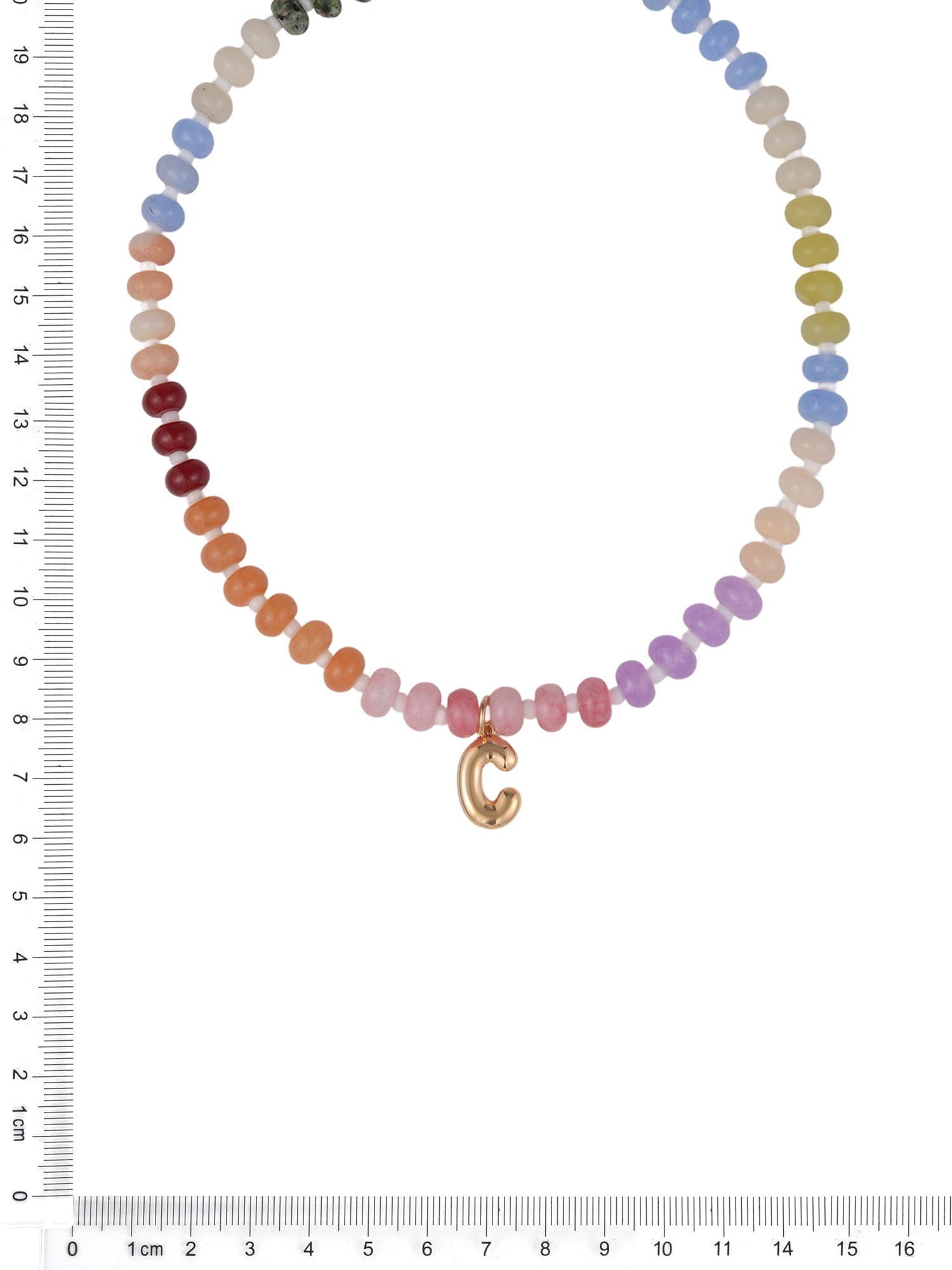 Goldtone Multicolored Bead Initial "A" Necklace