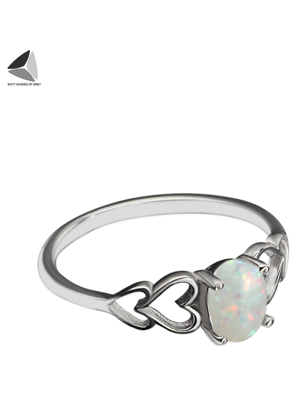 Created Oval White Opal Rings 925 Sterling Jewelry for Womens (Size 7)