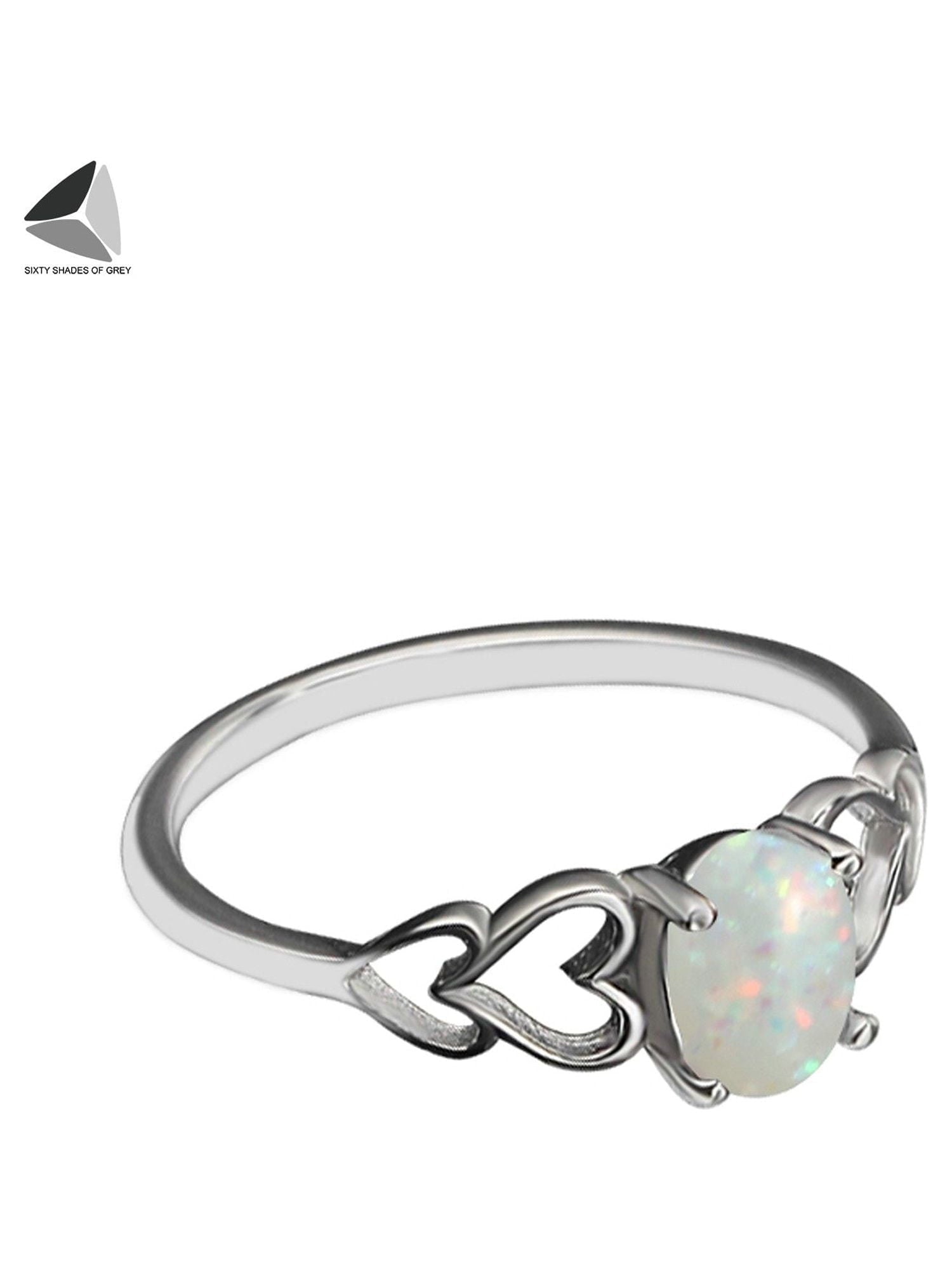 Created Oval White Opal Rings 925 Sterling Jewelry for Womens (Size 7)