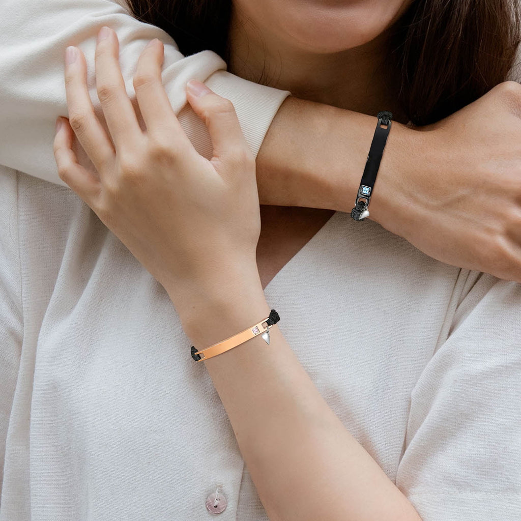 Magnetic Couples Bracelet, Adjustable Matching Macrame Bracelets, Stainless Steel Distance Relationship Bracelet, BF and GF Gifts