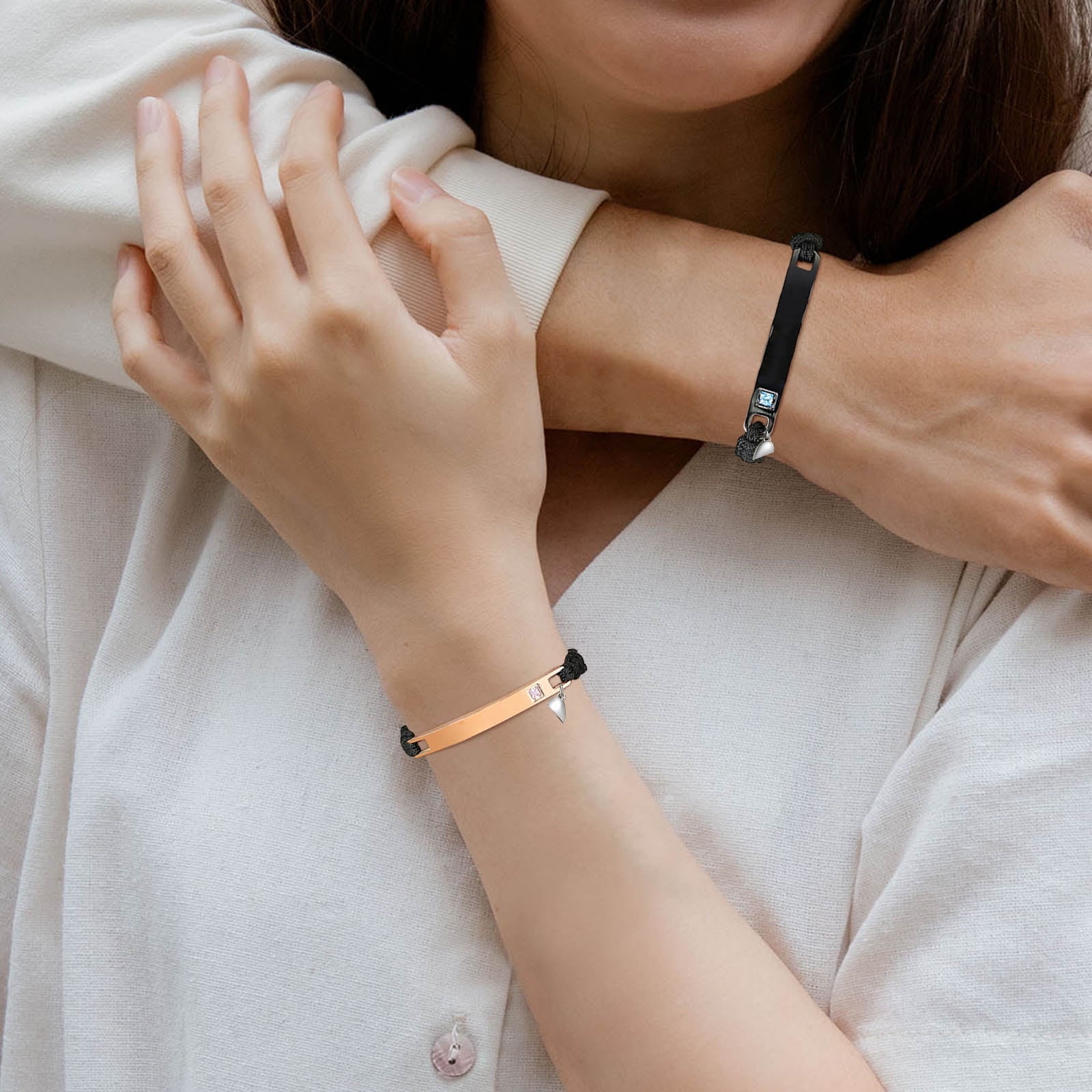 Magnetic Couples Bracelet, Adjustable Matching Macrame Bracelets, Stainless Steel Distance Relationship Bracelet, BF and GF Gifts