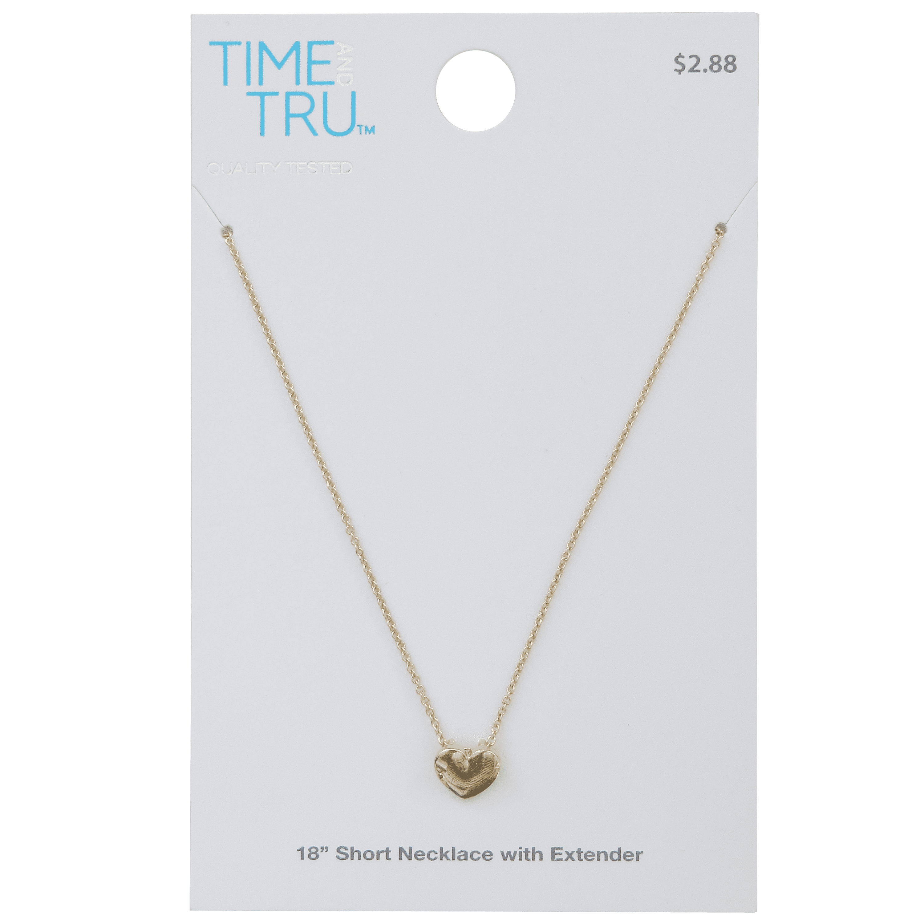 Women's Tone Heart Pendant Necklace 18" with Extender