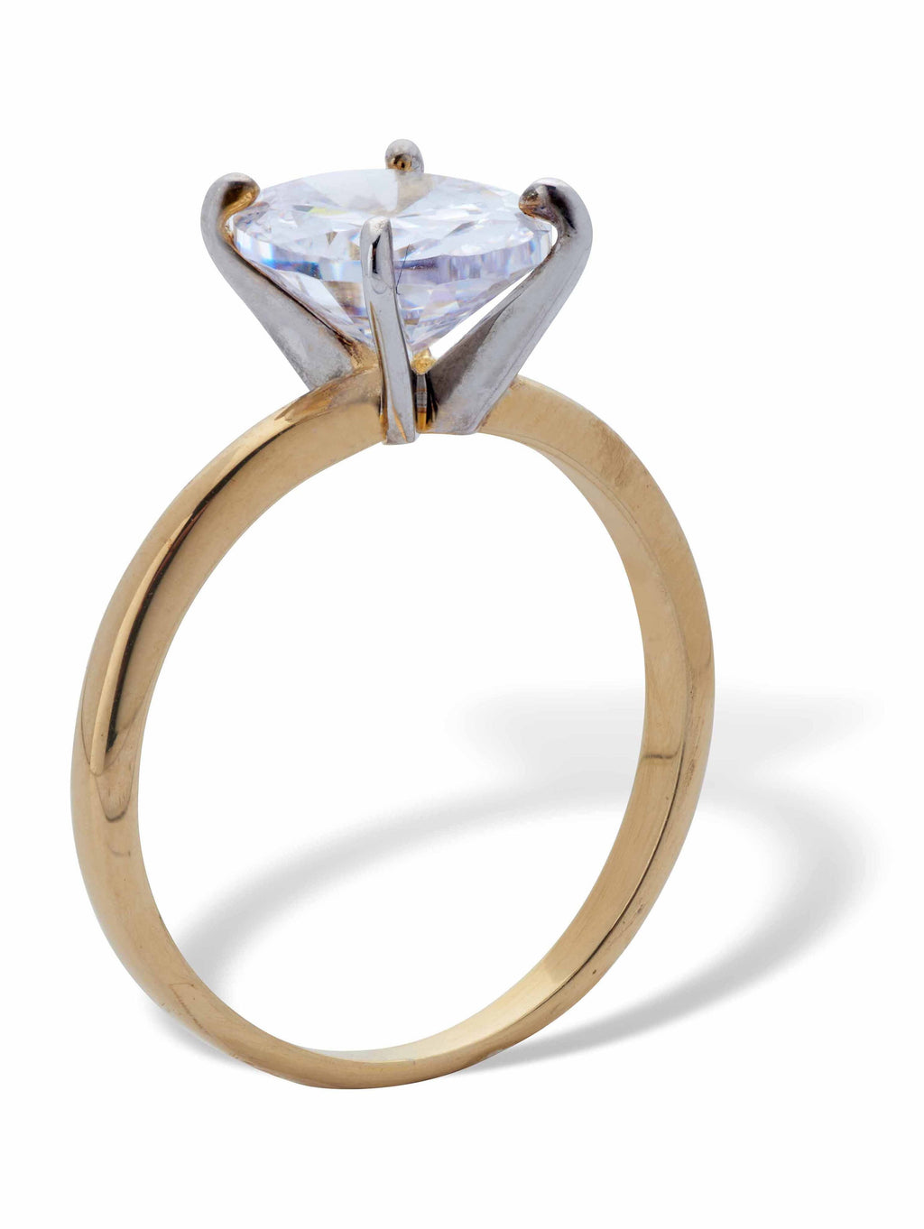 Round Cubic Zirconia Engagement Ring 2.00ct t.w, 18K -Plated
