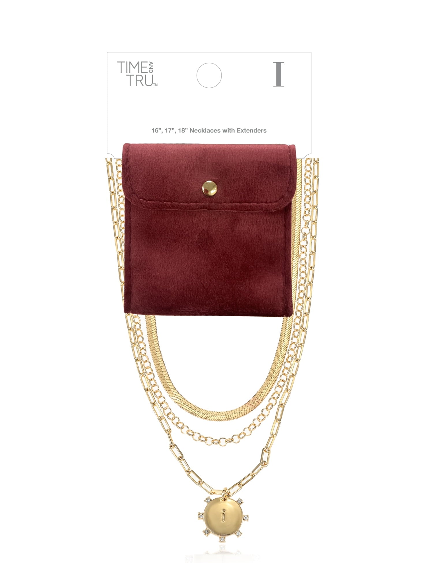 Goldtone Necklace, 3 Piece, Initial J