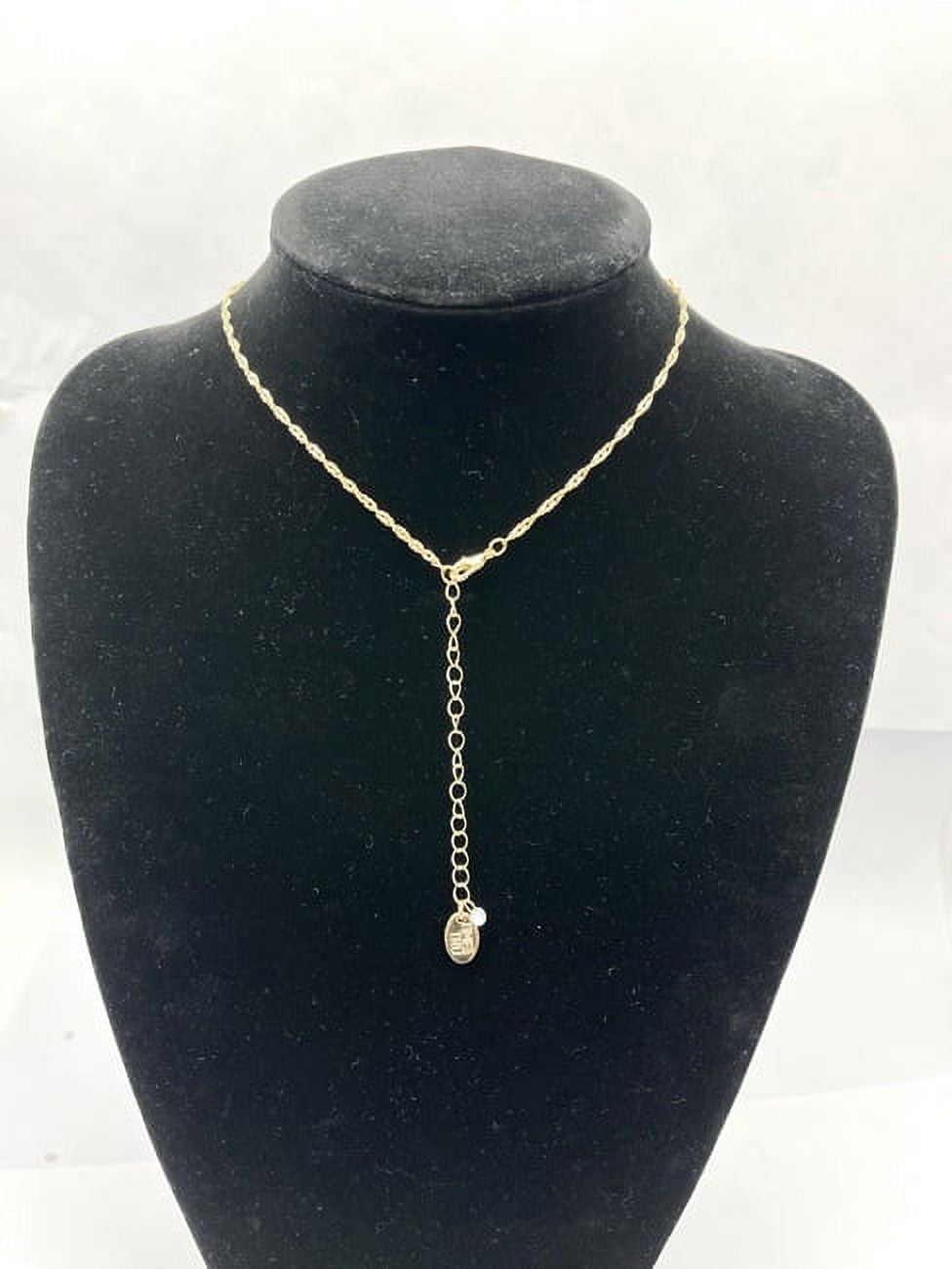 Plated Clover Pave Stones Pendant Necklace with Lobster Clasp