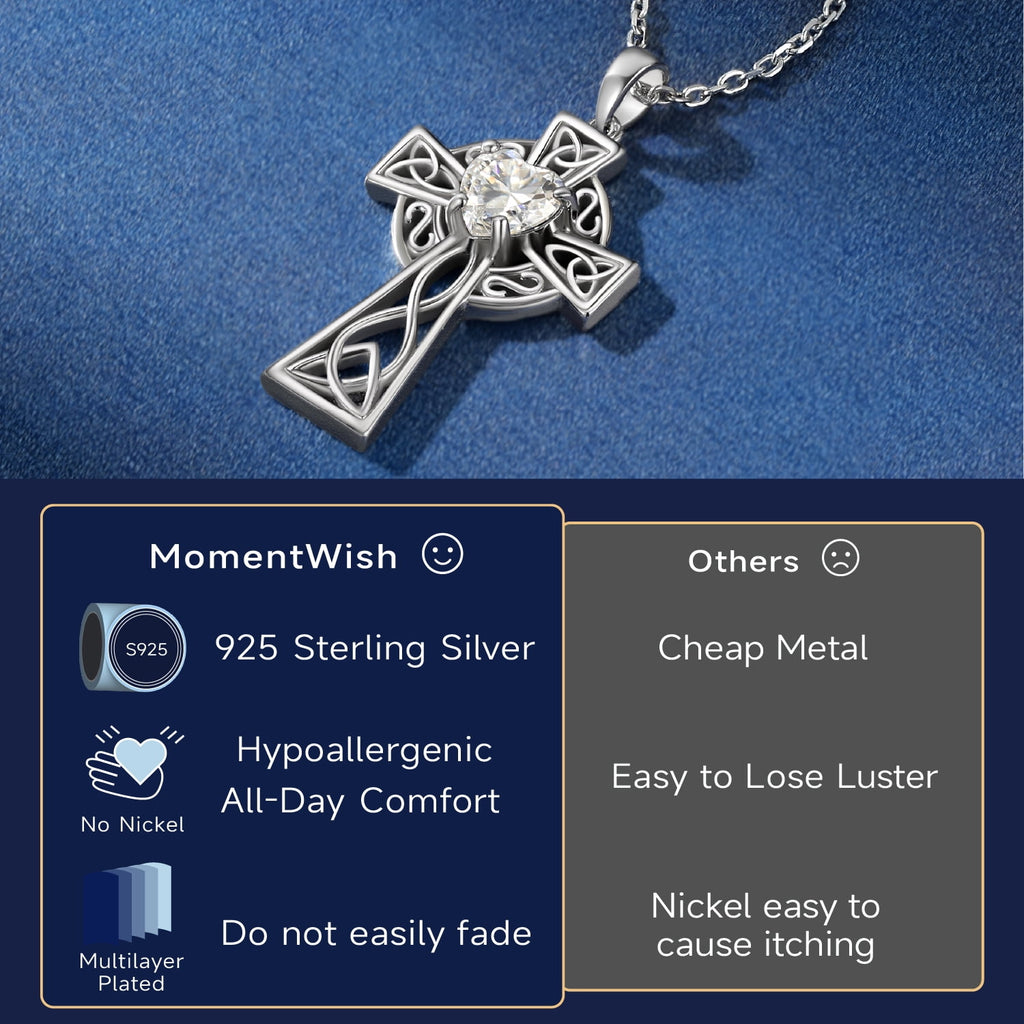 Cross Necklace for Women 1 Cross Pendant 925 Sterling Easter Christian Jewelry Gifts