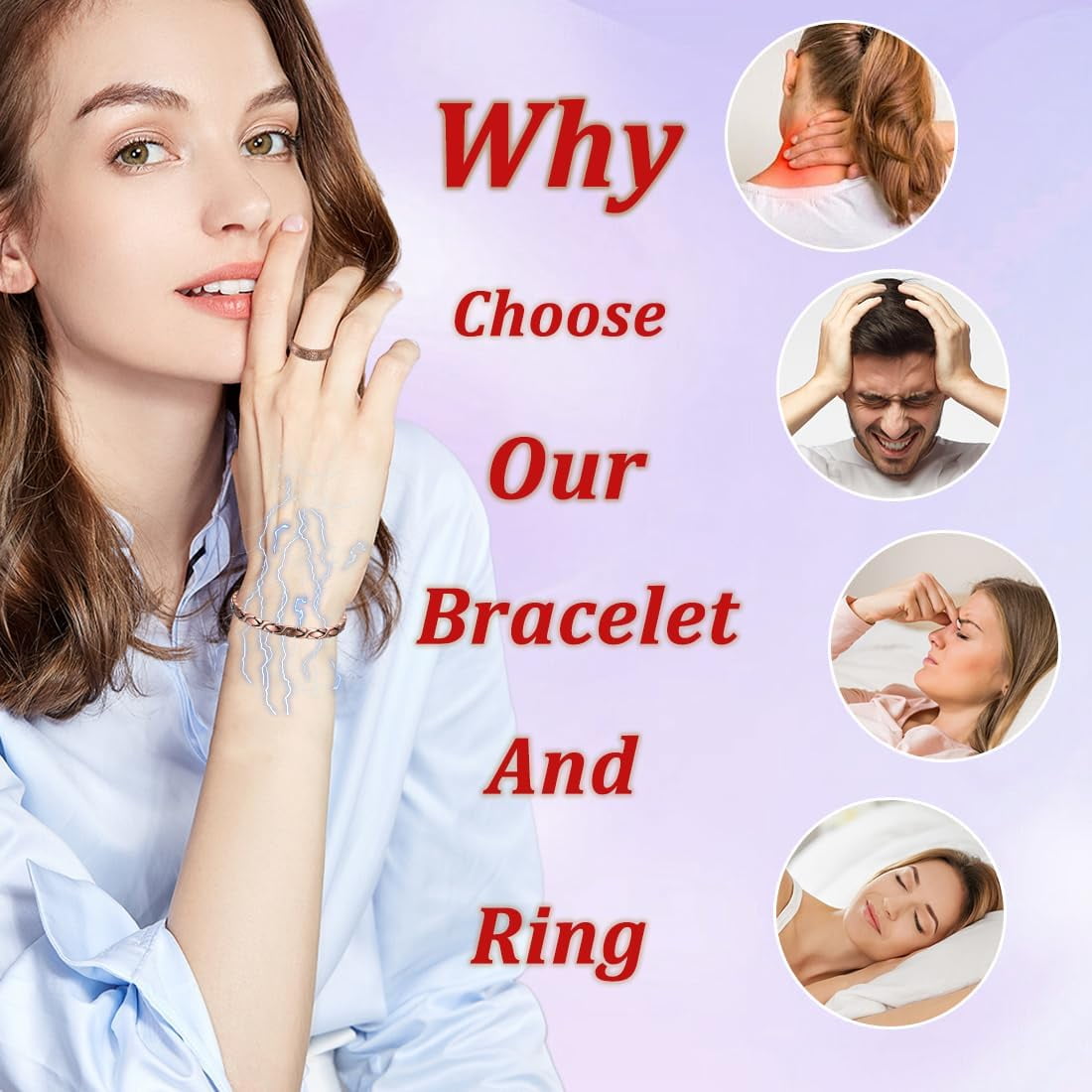 99.99% Solid Copper Magnetic Bracelets for Women
