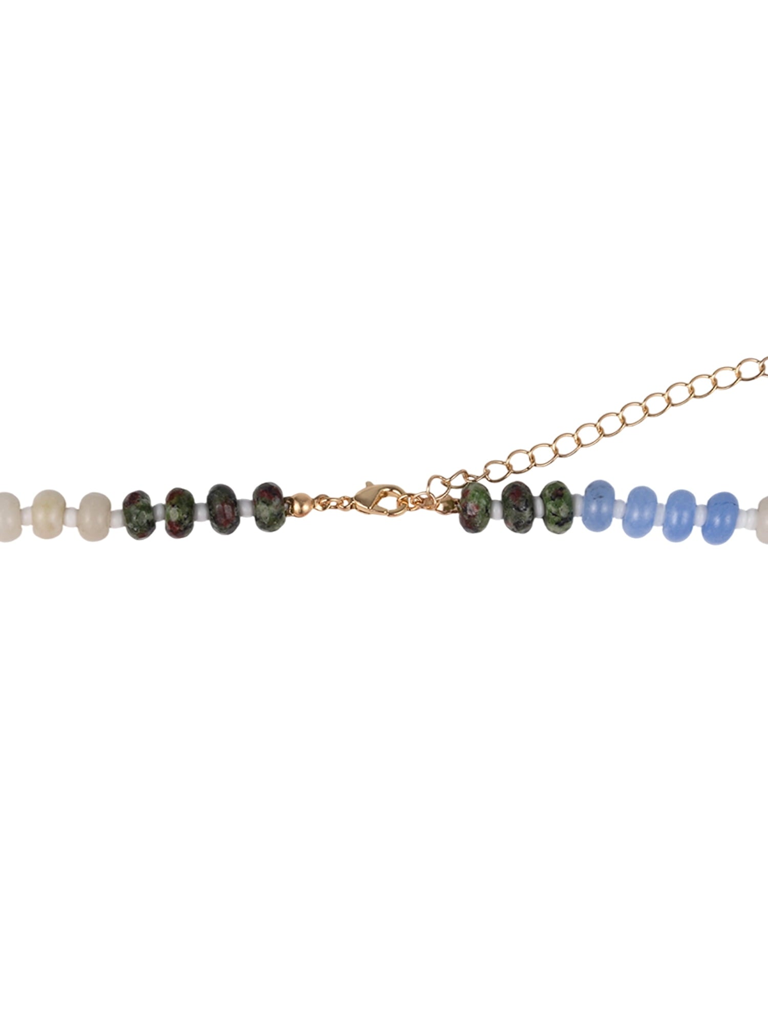 Goldtone Multicolored Bead Initial "A" Necklace