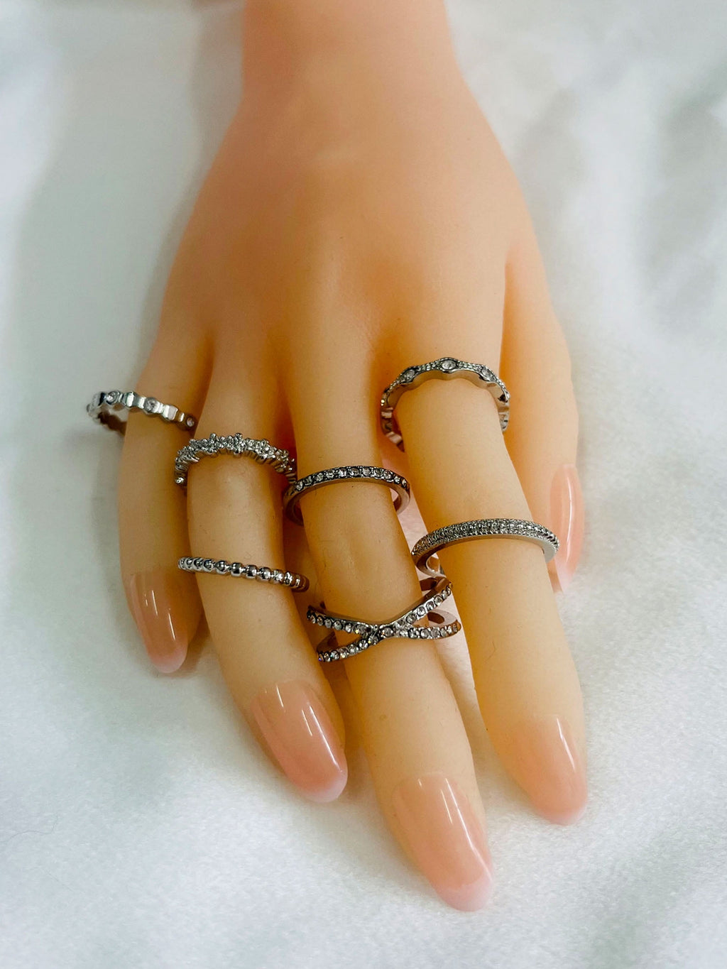 7 Pk Rings with Stones