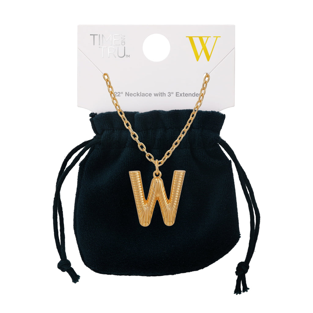 Women's Goldtone Initial E Necklace with Giftable Pouch