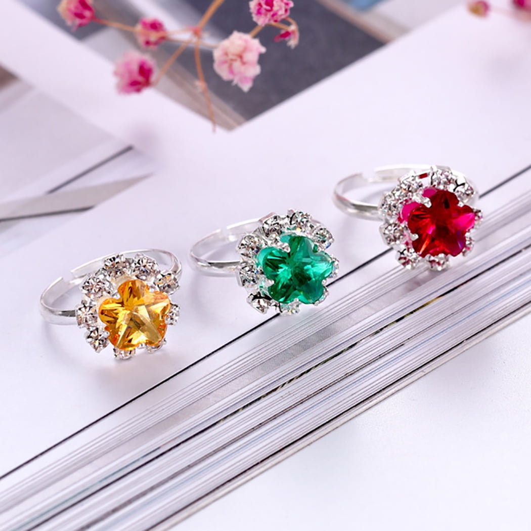 Multicolor Cartoon Adjustable Rings, Jewelry, 0.59 in, 36 Count