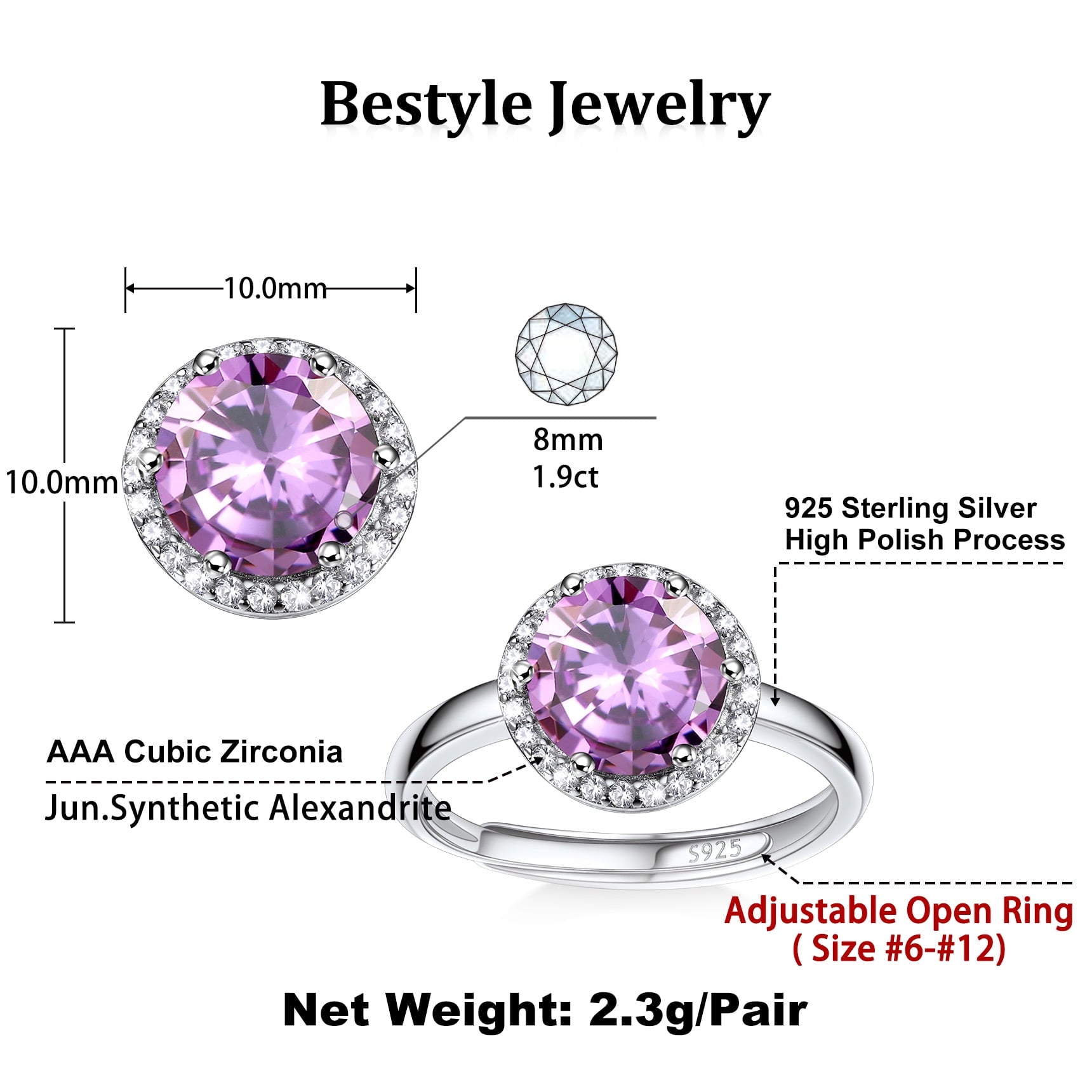 S925 Sterling Heart Rings for Women Sparkle Open Band Ring July Created Ruby Rings Size 6-12