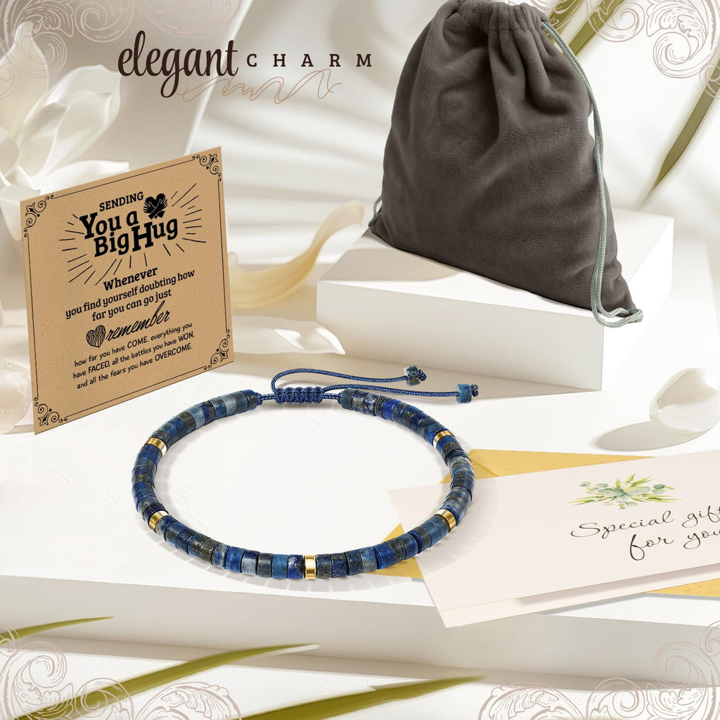 Inspirational Gifts Bracelets for Women - Healing Stone Bracelets - Cheer Up Appreciation for Teachers Women Friends Sister Bestie Coworkers Employees