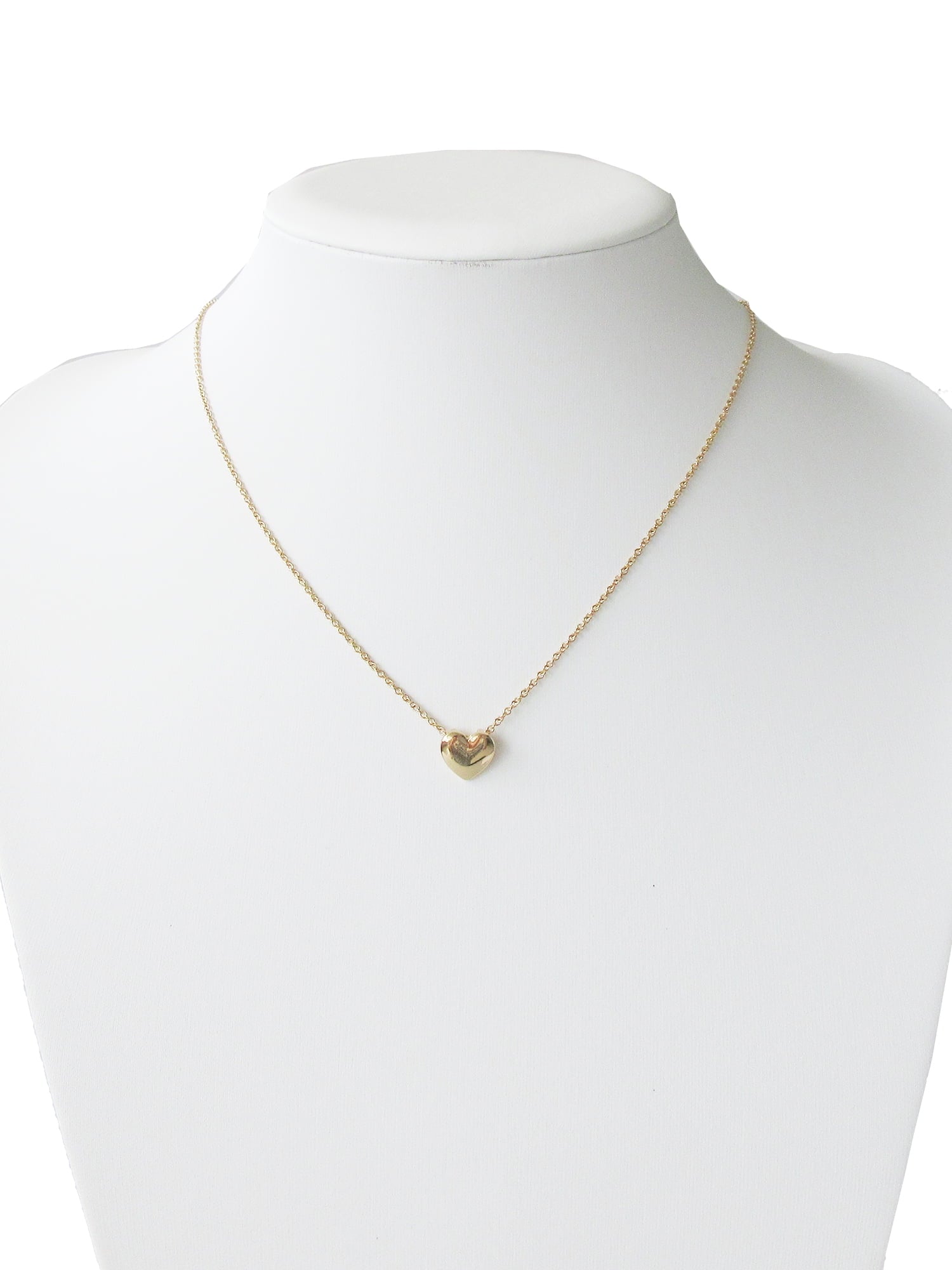 Women's Tone Heart Pendant Necklace 18" with Extender