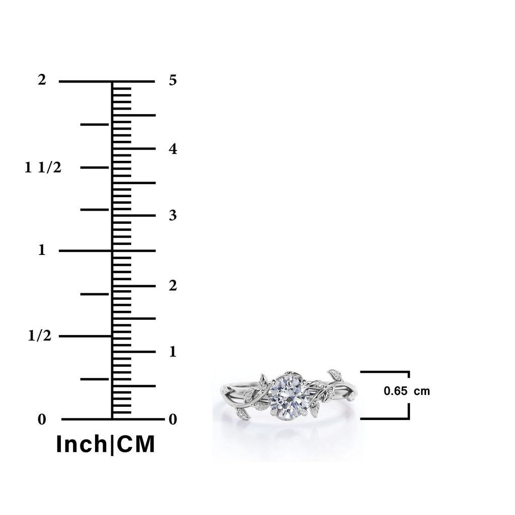 0.50 Round Cut Bohemian Engagement Ring - Vintage Ring - 18k White Plating for Women