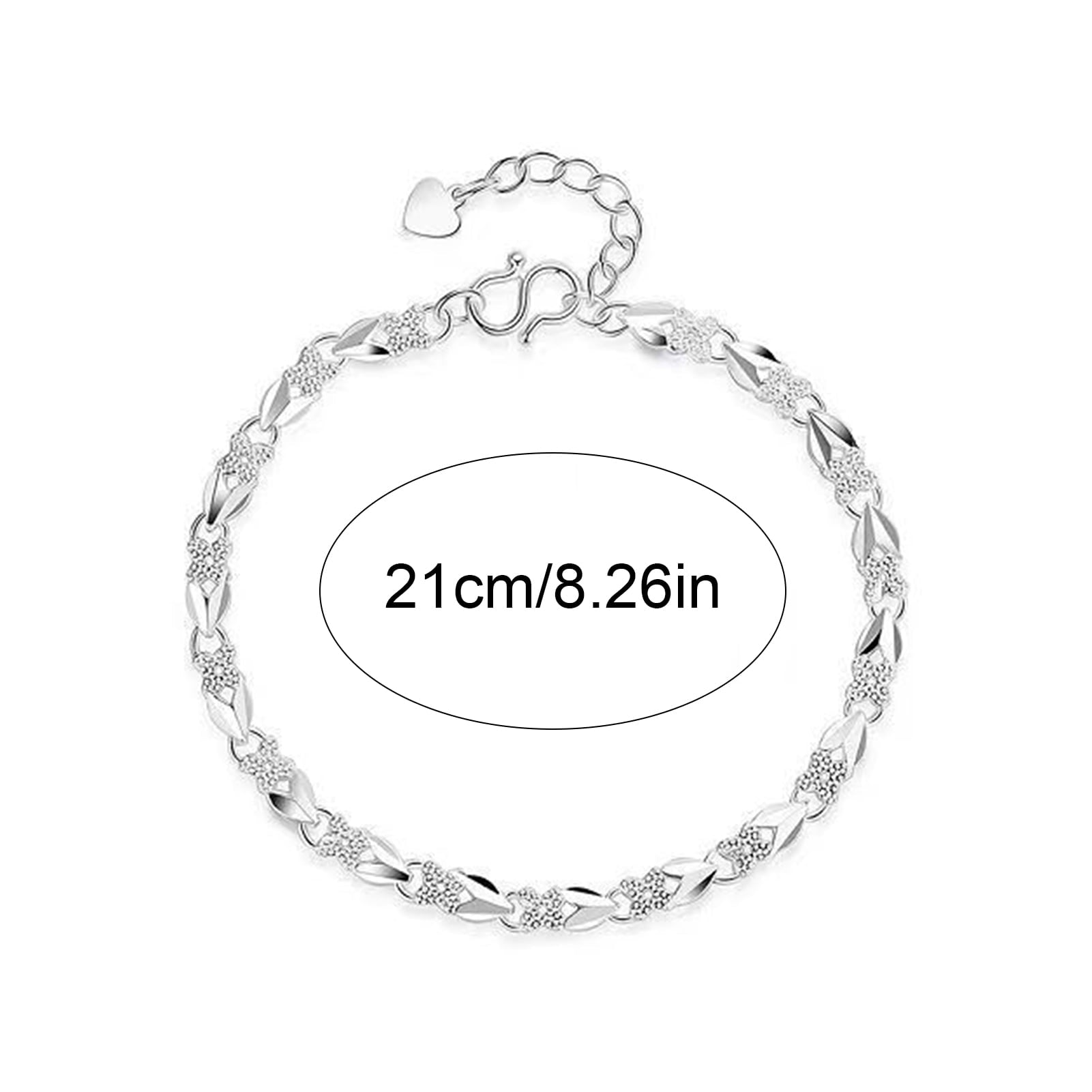 Women's 925 Sterling Bracelet Bangle Chain Banquet Jewelry