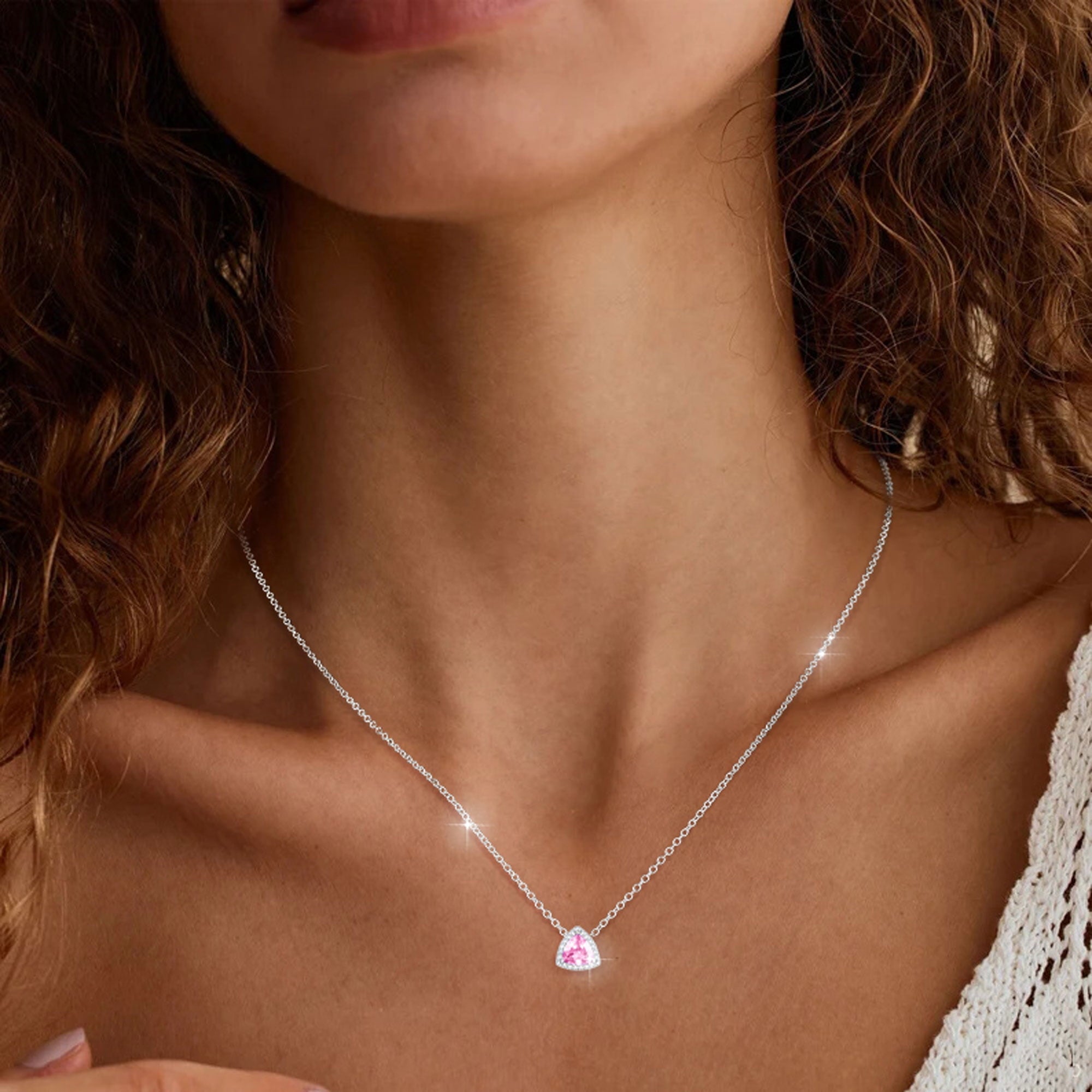 S925 Sterling Plated Heart Necklaces for Women Girls CZ April Pendant with Crystal Easter Basket Stuffers Jewelry Gifts Teen Her Adults Lady Girlfriend Kids