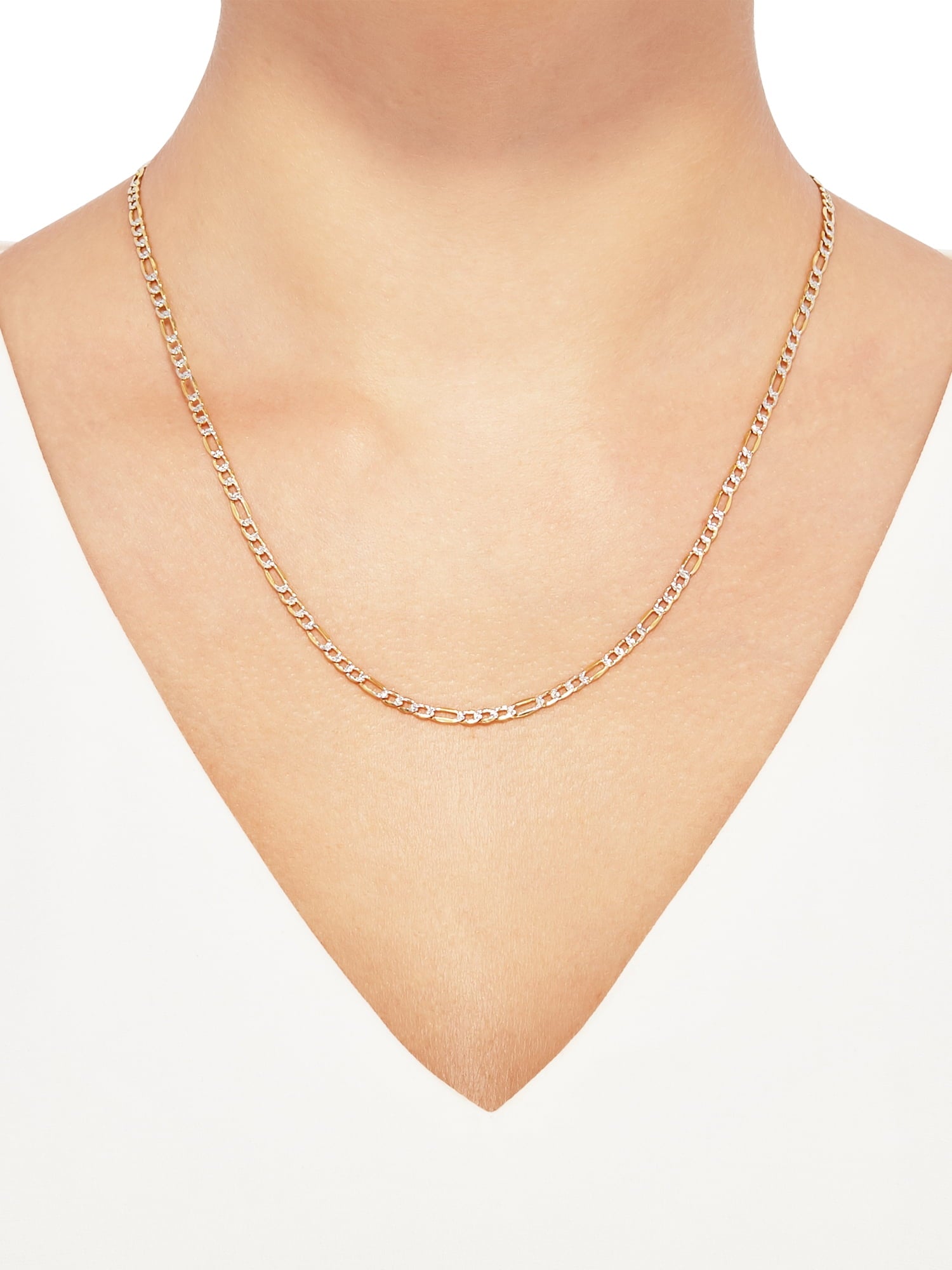 Fine Jewelry Sterling 1/20 10K Yellow 3.40MM Hollow Figaro Necklace, 20"