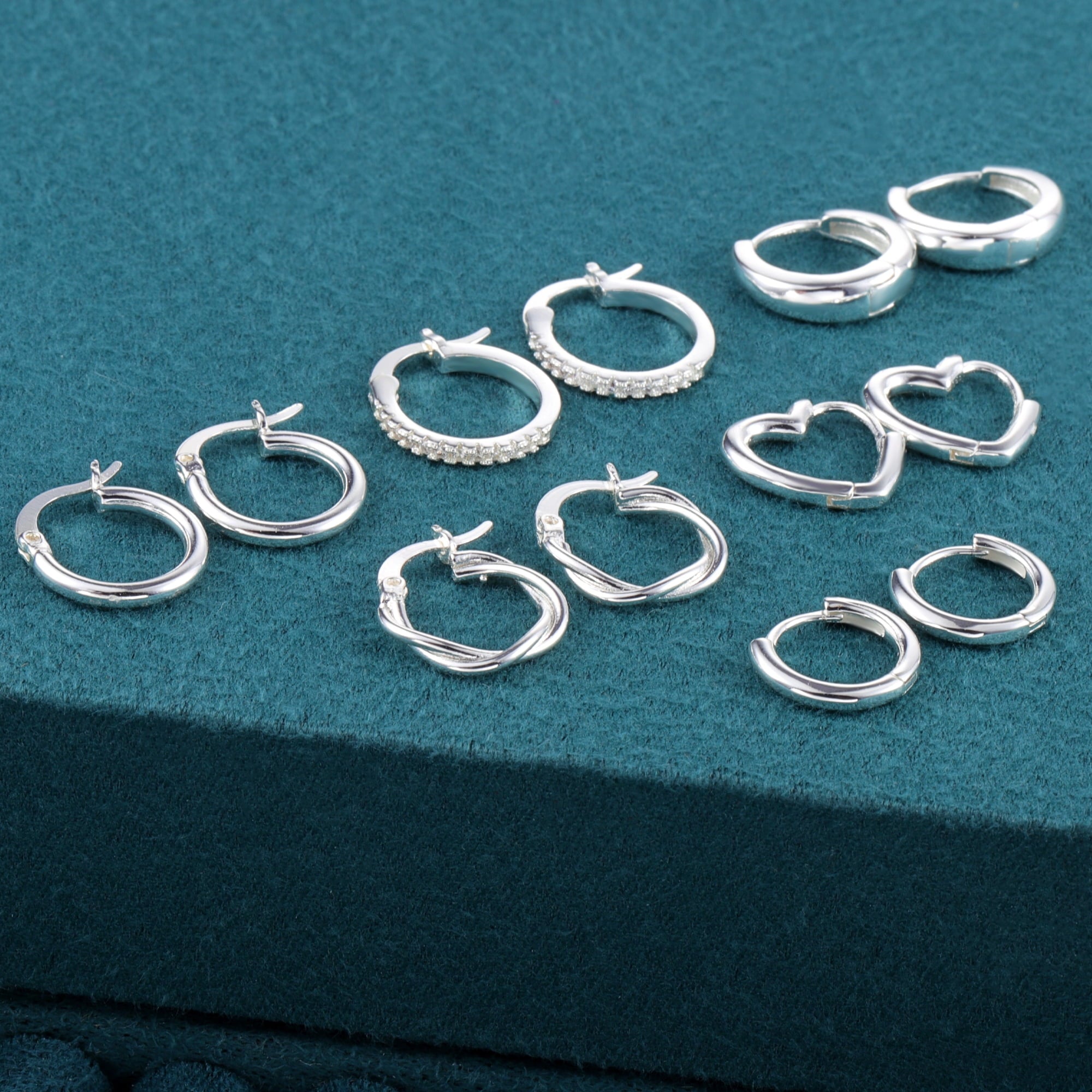14K Plated Hypoallergenic Small Hoop Earrings Set, Chunky Huggie Stackable Earrings for Women
