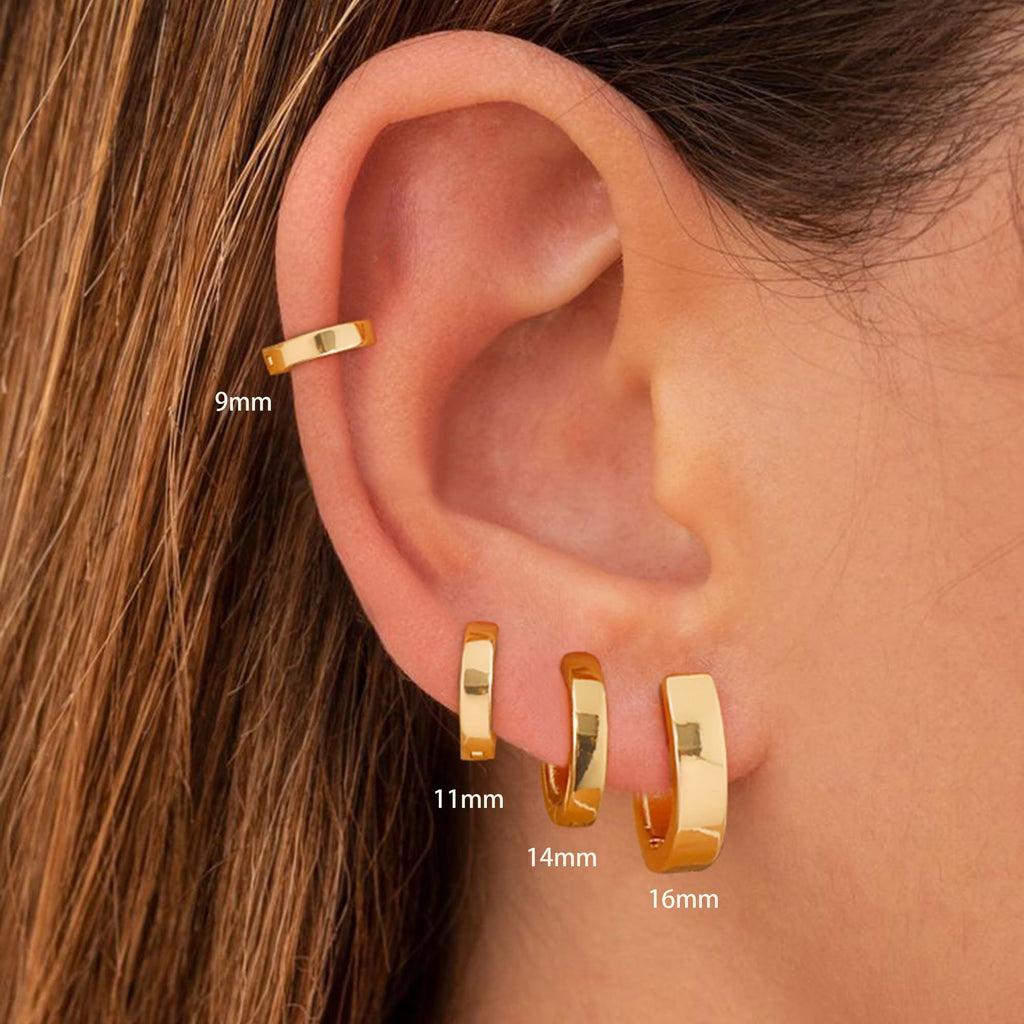 4 Pairs Hoop Earrings for Women CZ Small Huggie Cartilage Post Hypoallergenic Earrings Set for Multiple Piercing Valentines Day Jewelry Gifts Her Teen Mom Wife Lady Adults Ideas