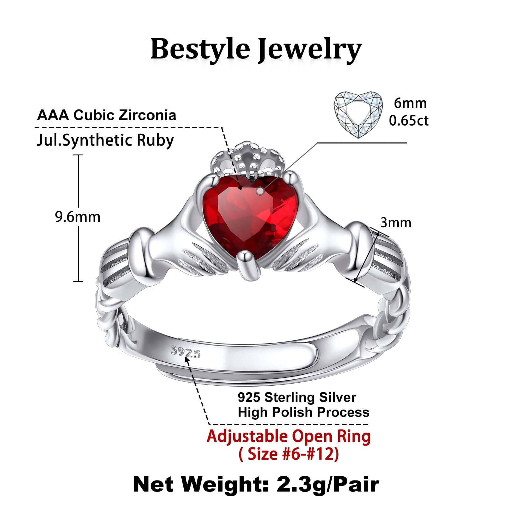 Infinity Celtic Knot Rings for Women 925 Sterling Heart Rings October Pink Tourmaline Rings for Mom Daughter Wife Girlfriend