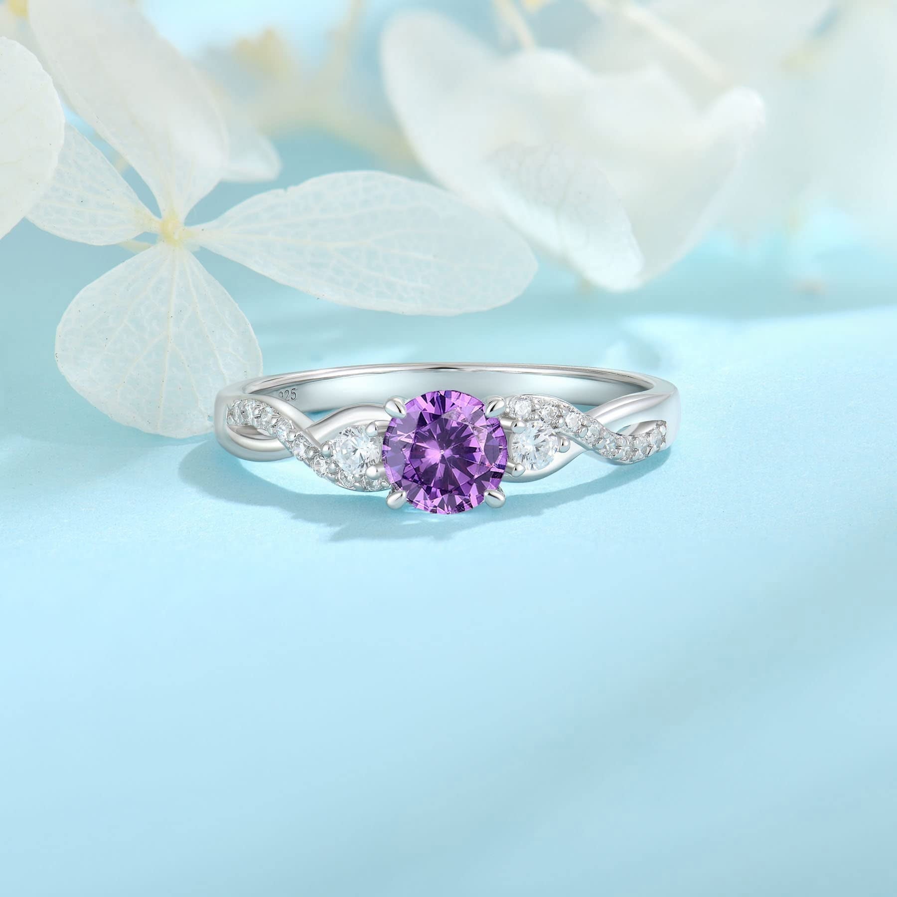 Ring for Her 925 Sterling Engagement Ring Wedding Eternity Ring for Women Size 10