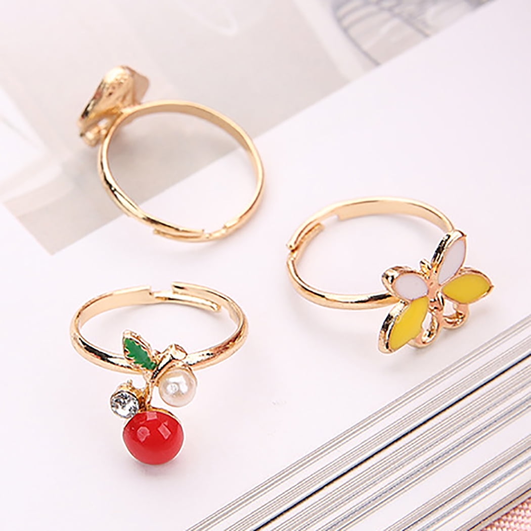 Multicolor Cartoon Adjustable Rings, Jewelry, 0.59 in, 36 Count