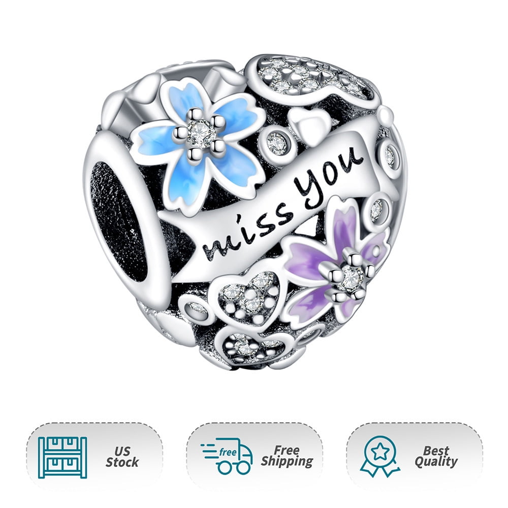 925 Sterling Charm for Bracelets Four Leaf Clover Lucky OpenWork Bead Charm Women Bracelet Charm