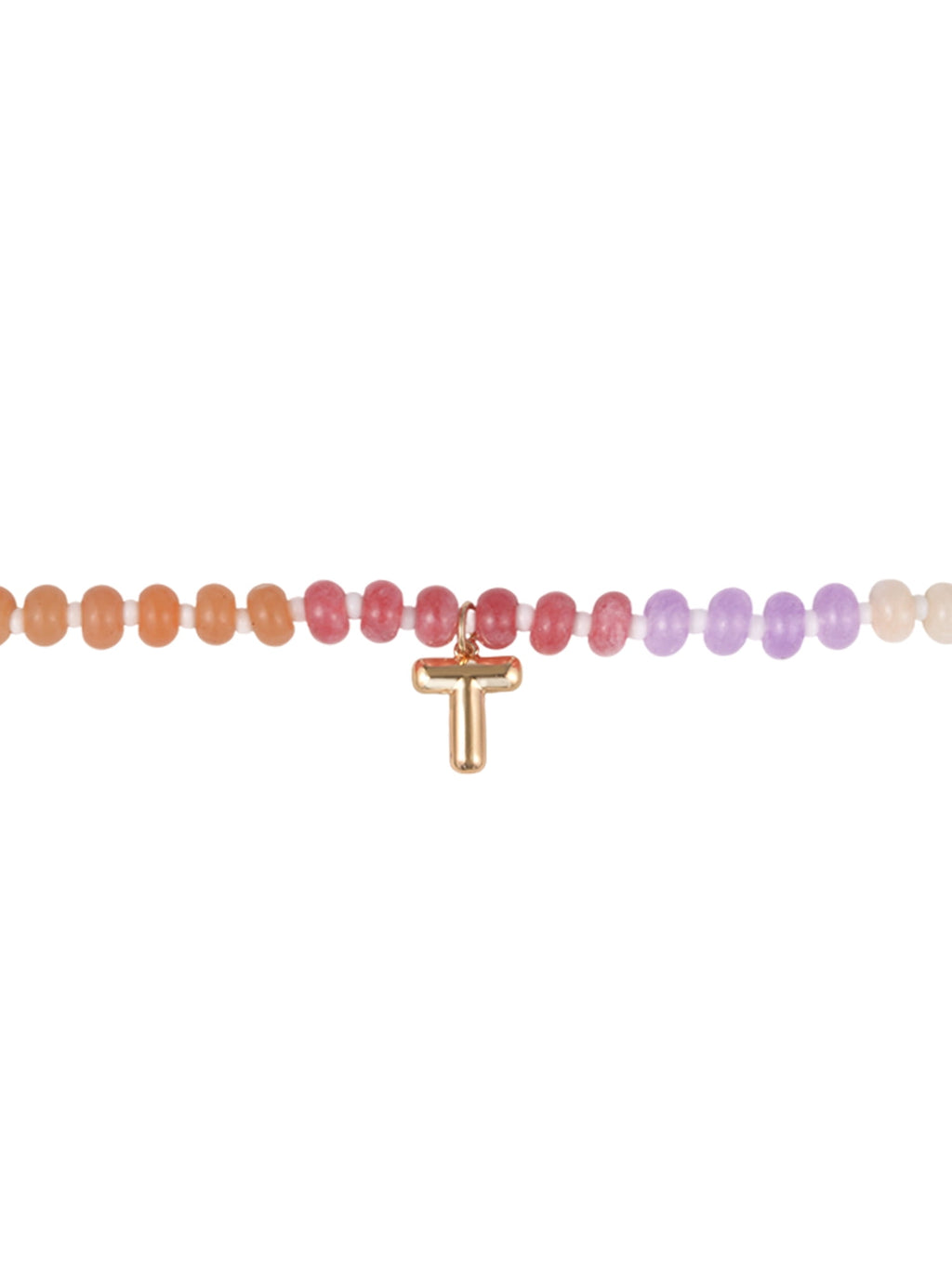 Goldtone Multicolored Bead Initial "A" Necklace