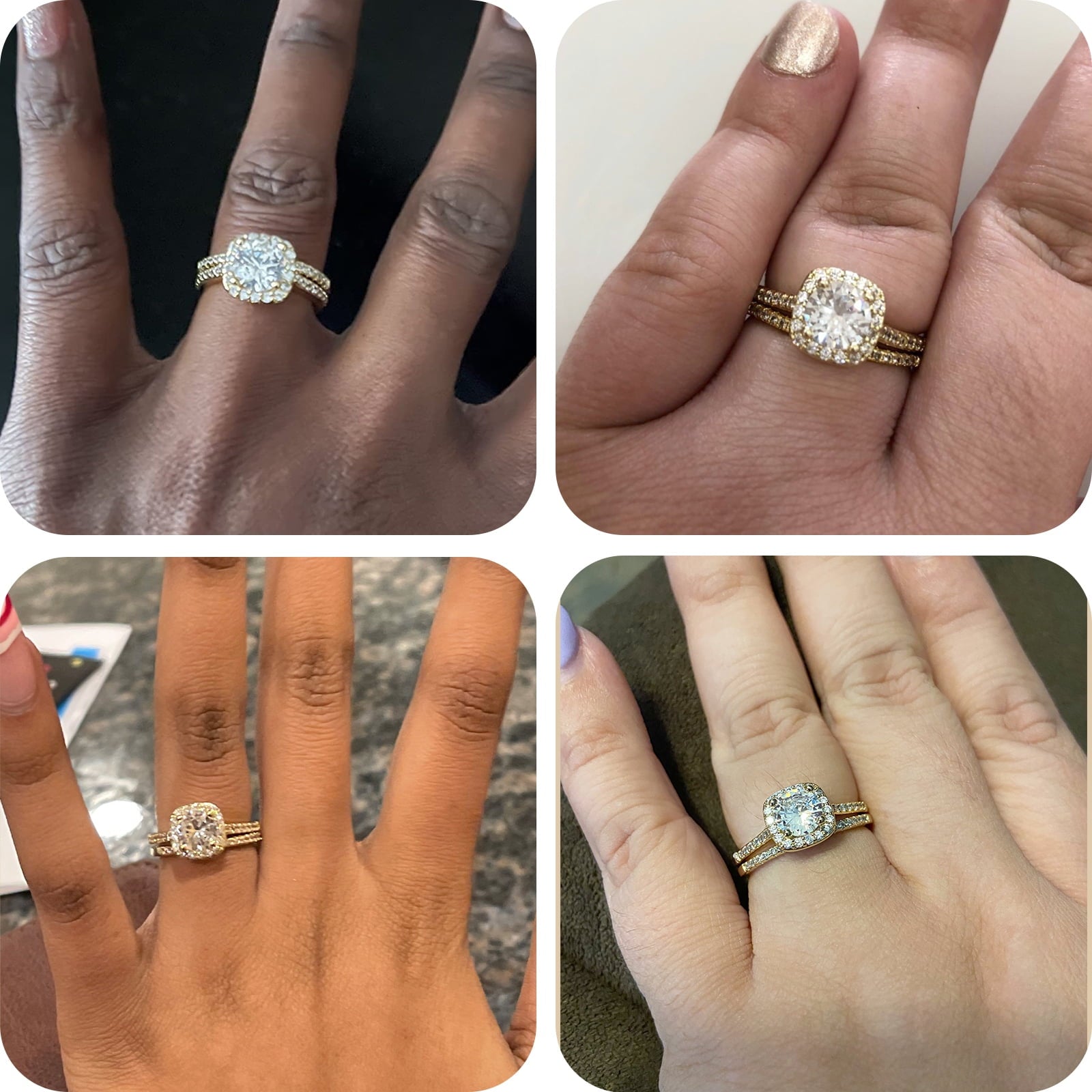 Halo Wedding Ring Set for Women Bridal Sets 925 Sterling AAAAA Zirconia Size 7